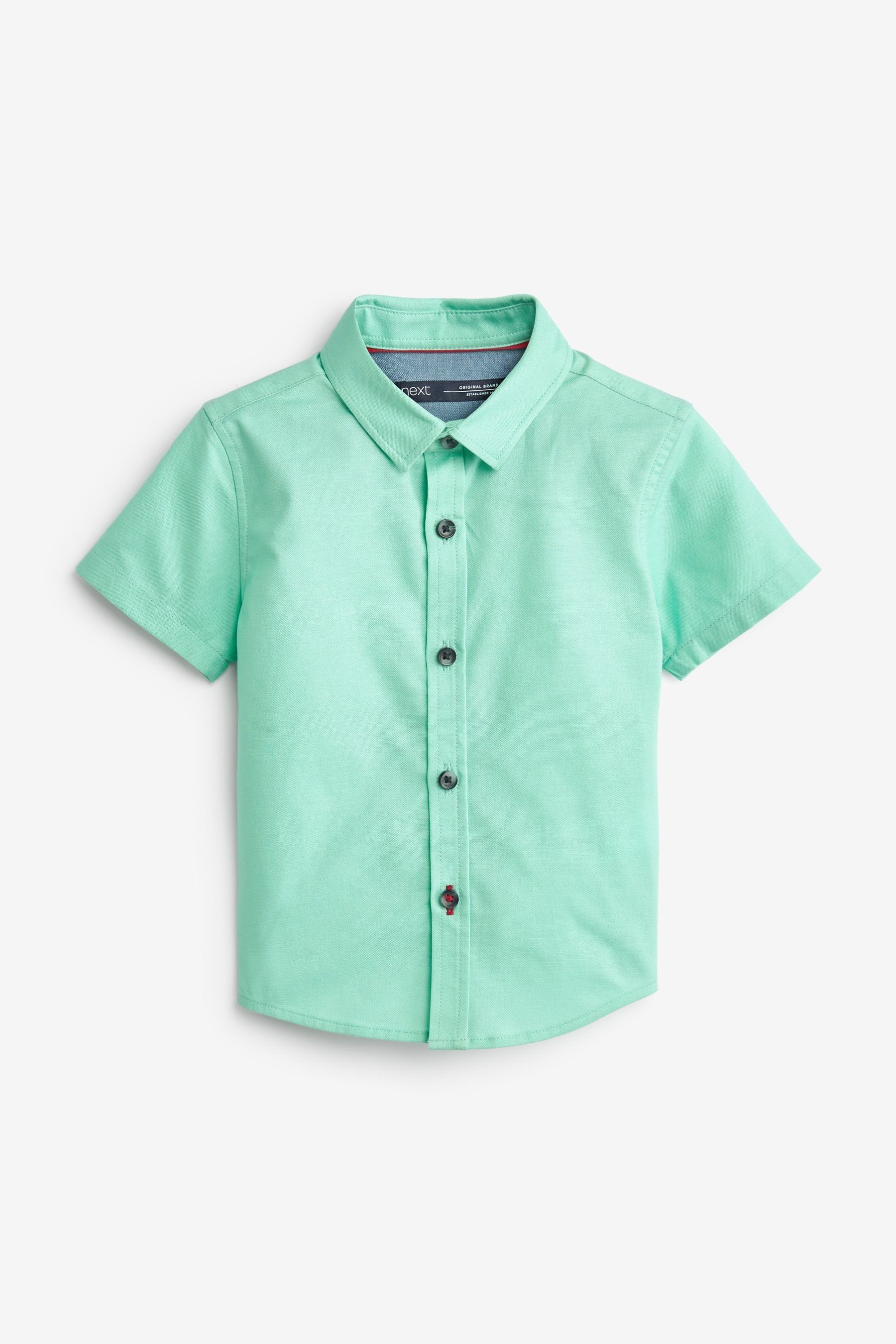 Next Kurzarmhemd Kurzärmeliges Oxford-Hemd (1-tlg) Mint Green