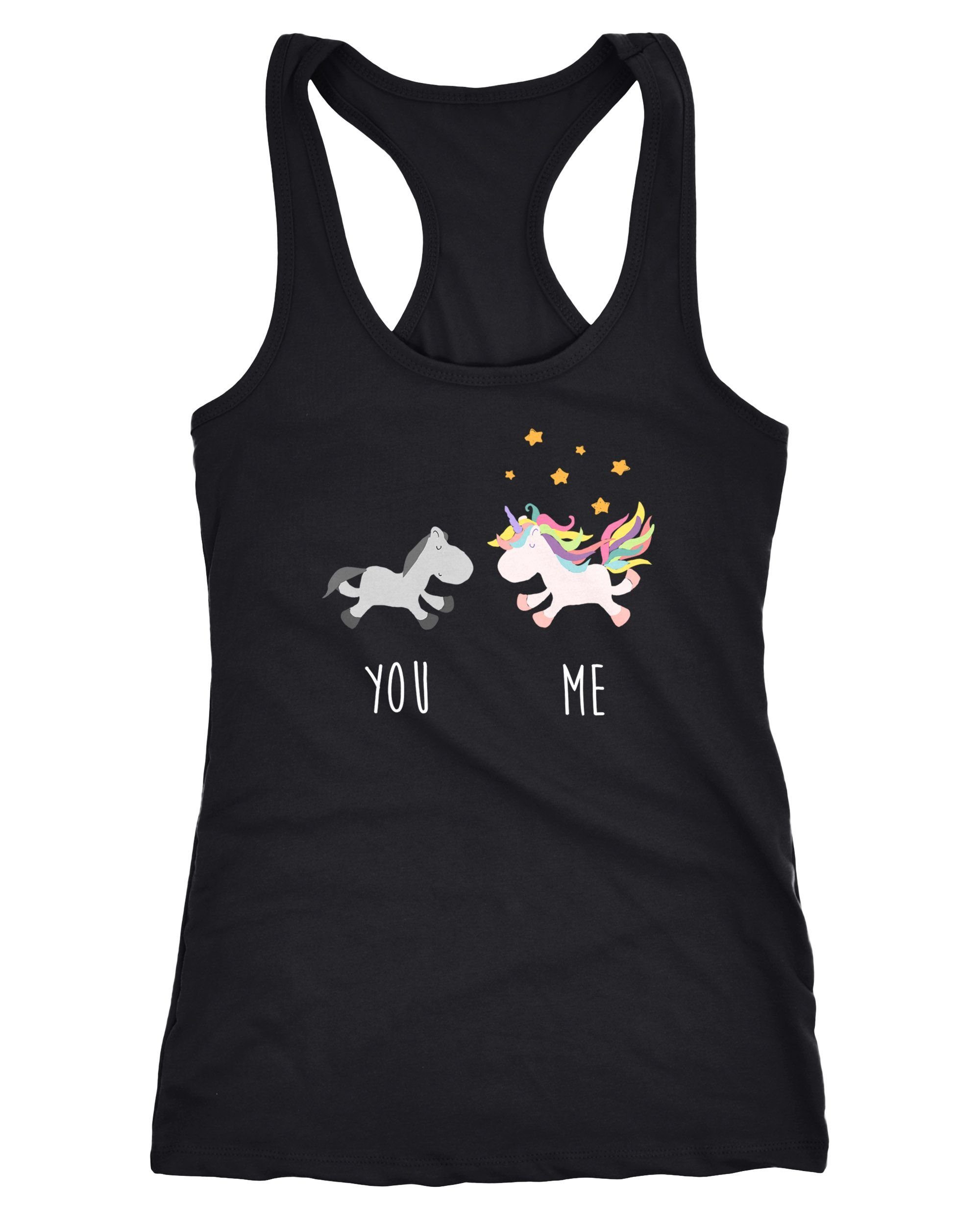 MoonWorks Tanktop Damen Tanktop You and Me Einhorn Unicorn Racerback Moonworks®