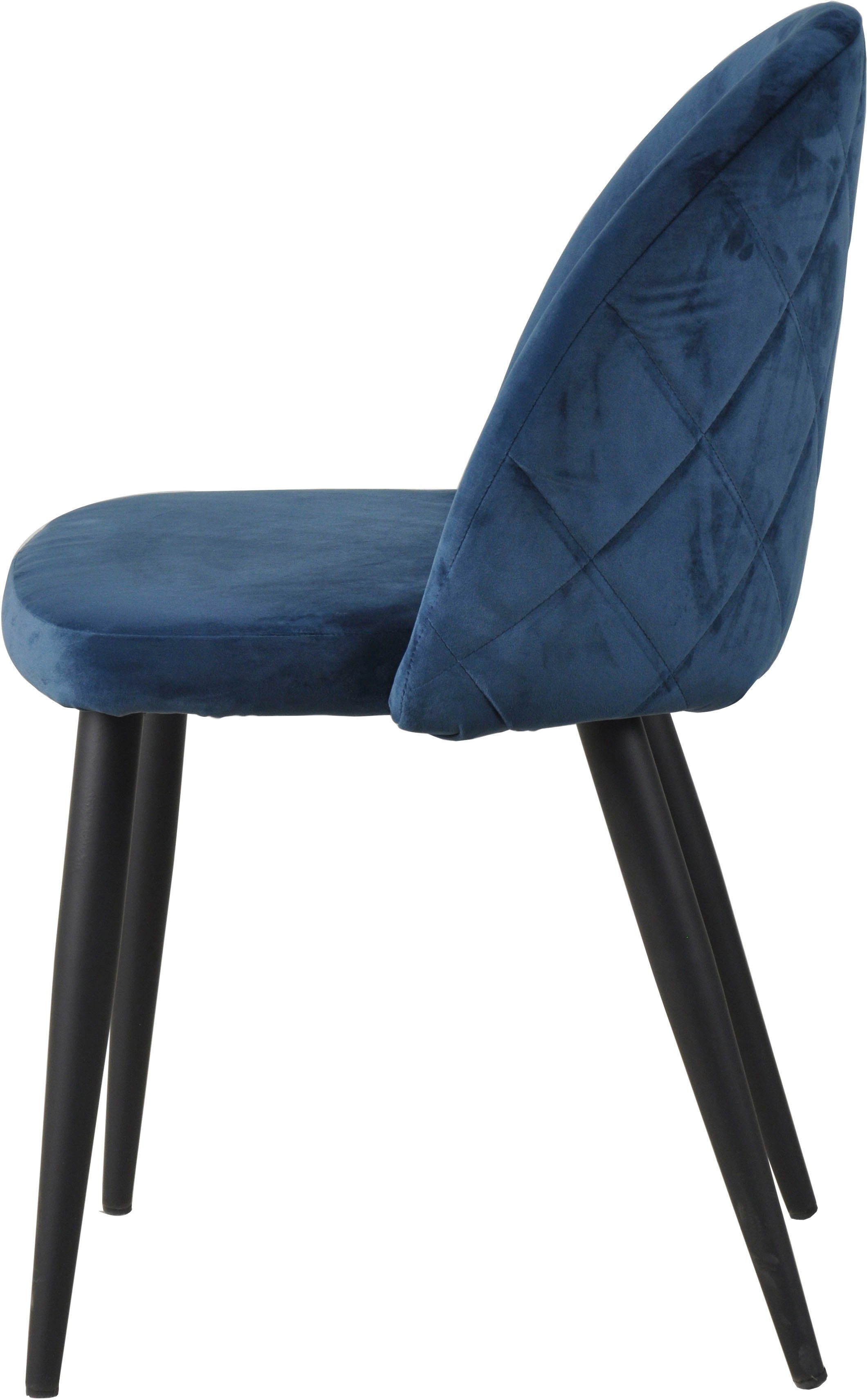 2 blau weichem St), mit (Set, Samtvelours Polsterstuhl Sit&Chairs SIT