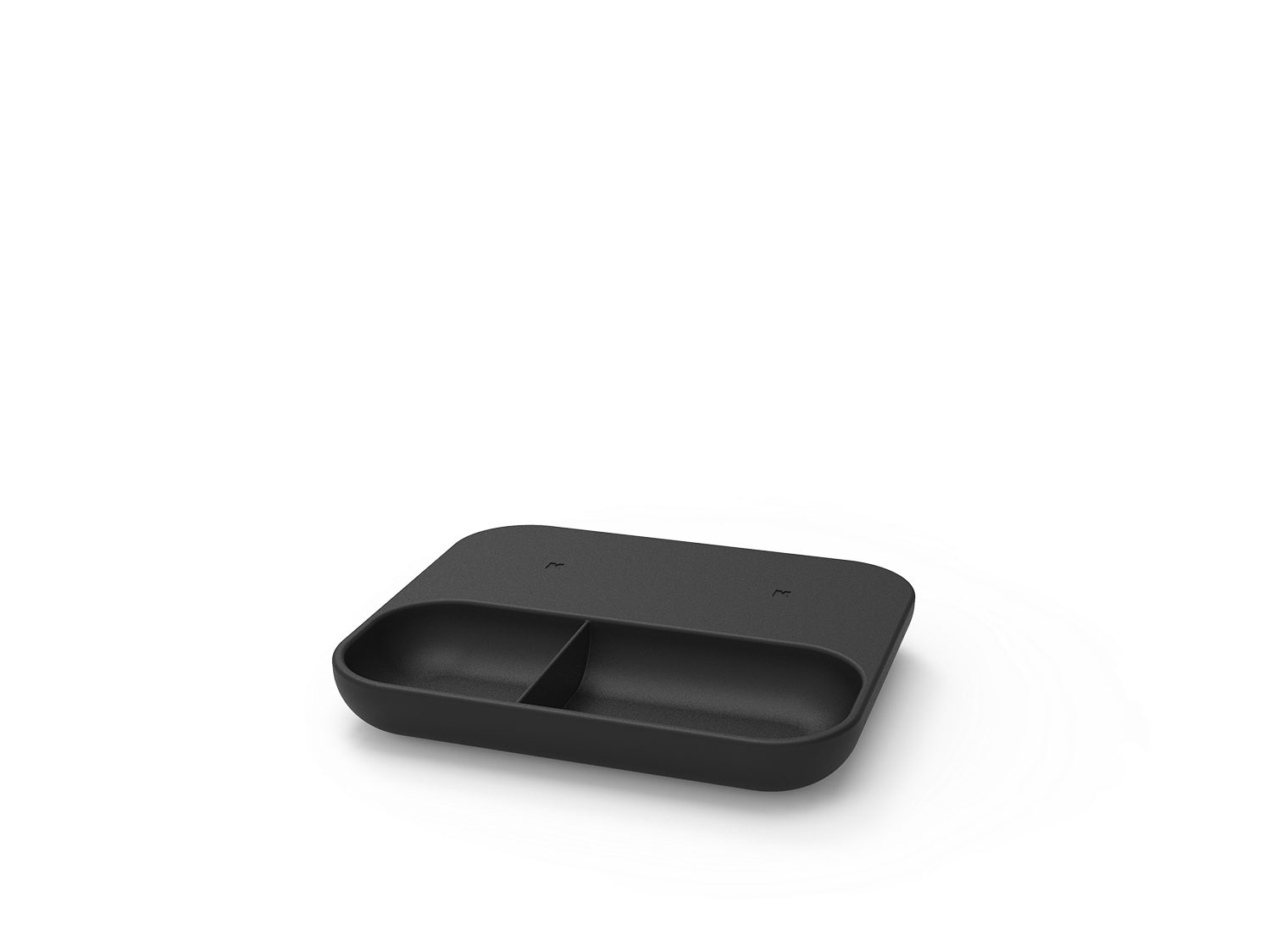 KREAFUNK wiTRAY Induktionsladegerät, schwarz Powerbank, Qi-Charging Tablet mit zwei integrierten Ladestationen