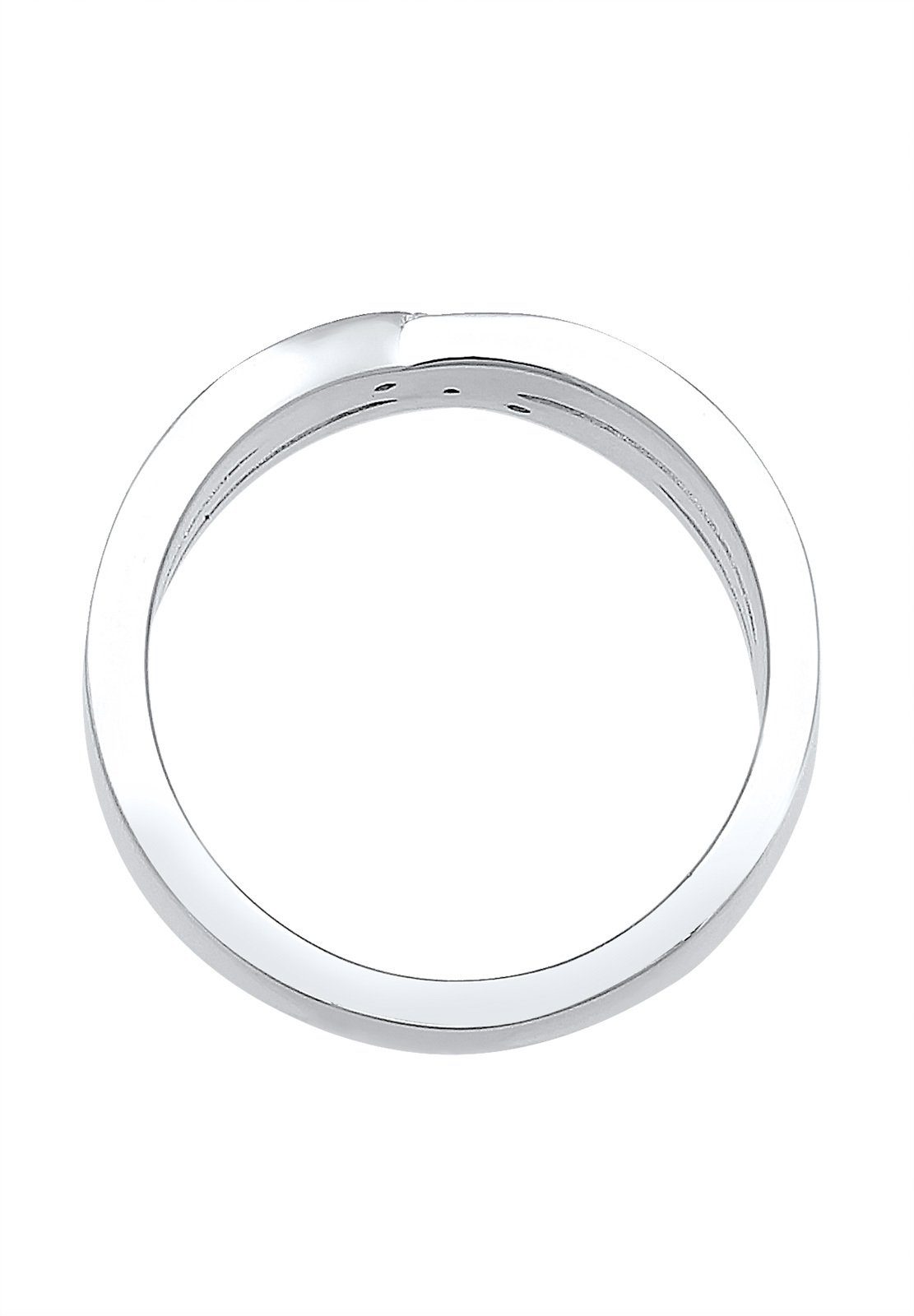 Elli DIAMONDS Verlobungsring Bandring Diamant Weiß Brillantschliff (0.015 ct) 925 Sterling Silber