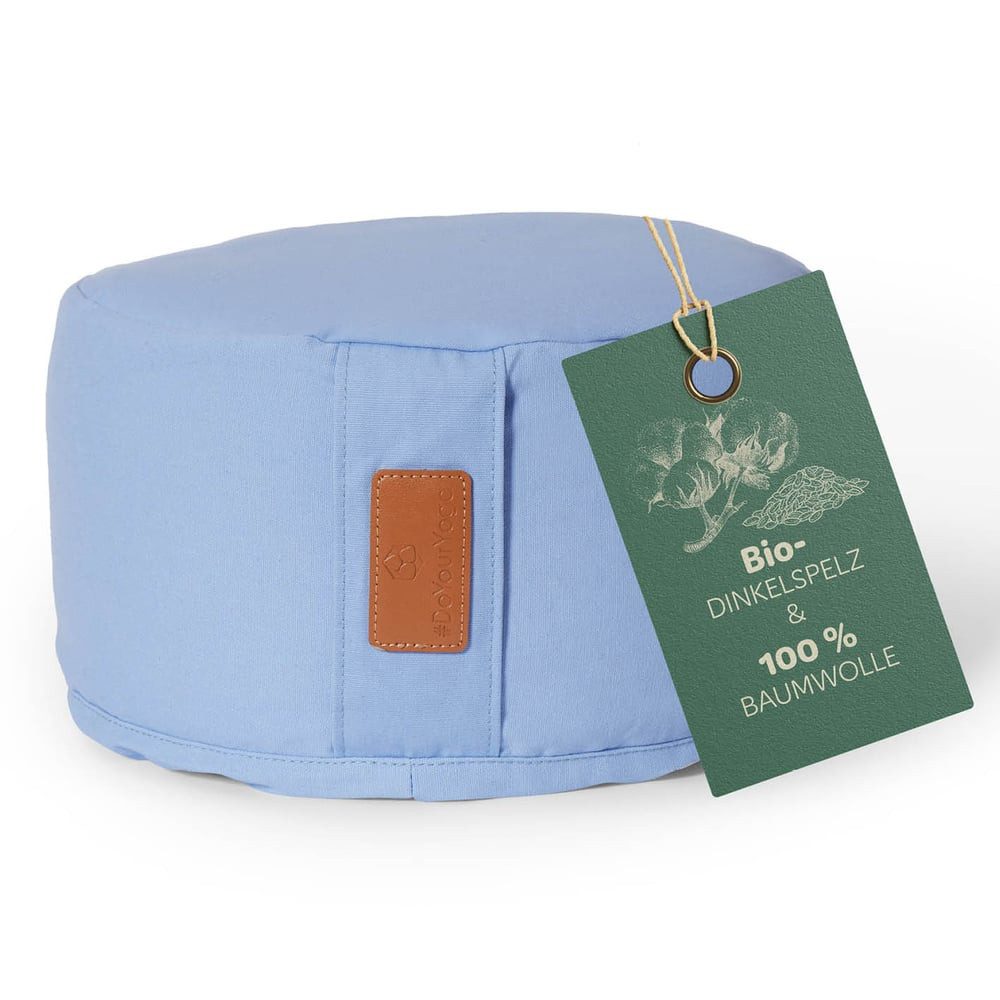 #DoYourYoga Yoga Валики Vishnu rund - gefüllt mit Bio-Dinkelspelz, Entspannungskissen Yoga Meditation Fitness Therapie 30x30x15 cm