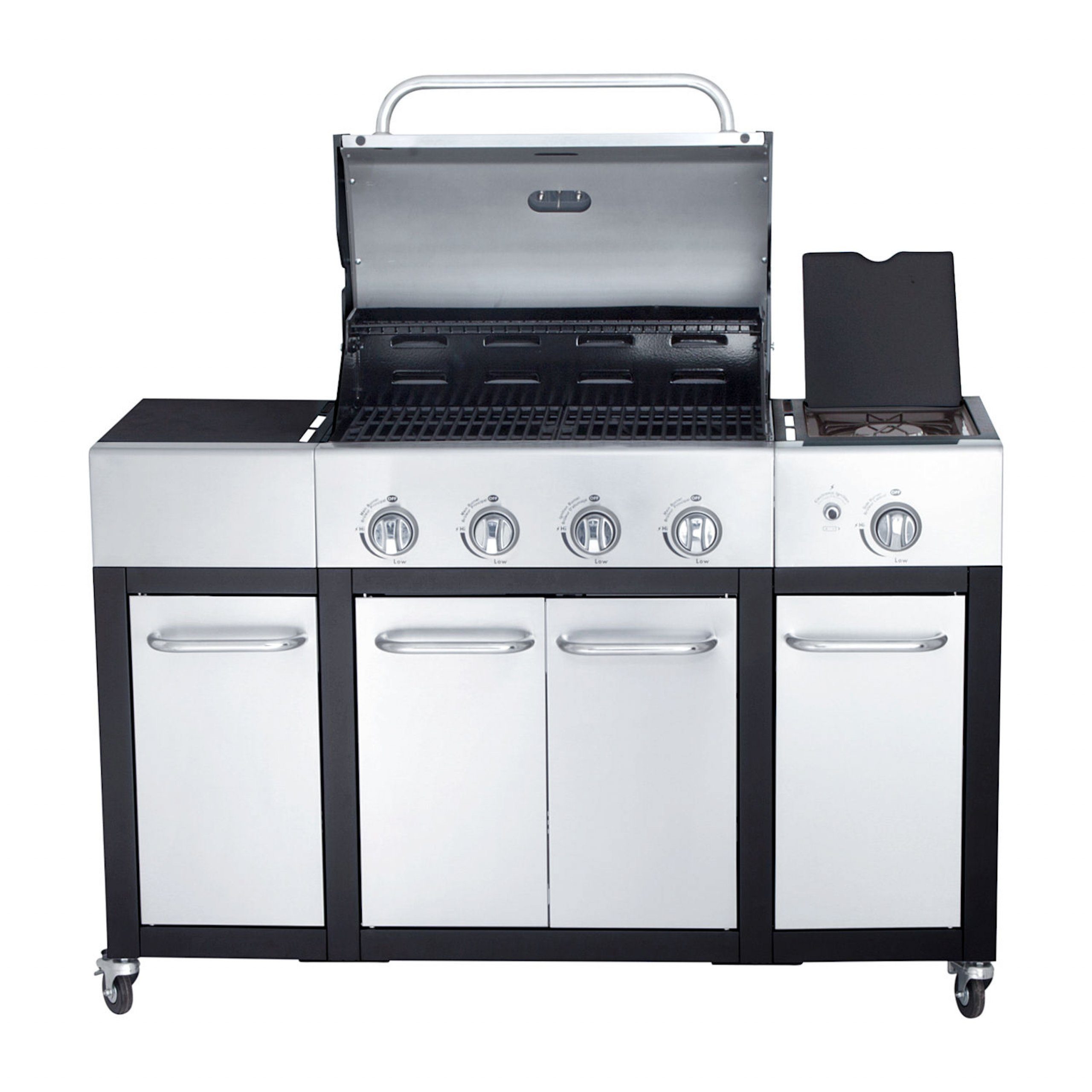 All Grill Gasgrill Allgrill Basic-Line Major Edelstahl/schwarz Gasgrill mit 4 Brennern