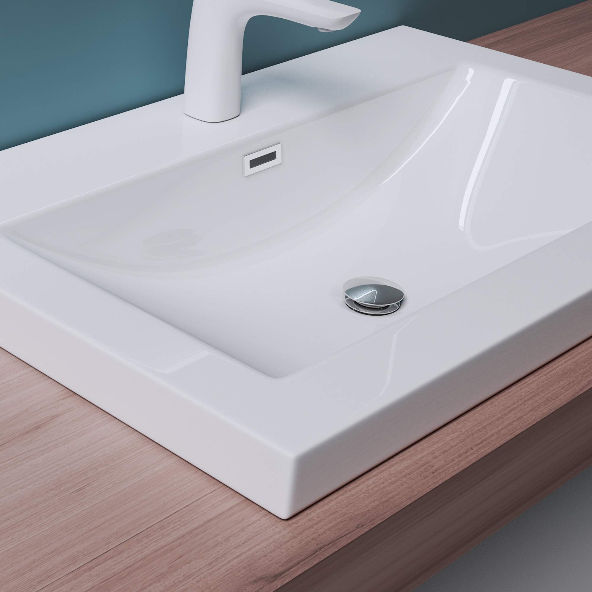 Mai & Mai Aufsatzwaschbecken Einbau-Waschbecken Col01 Mineralguss Rechtecki günstig online kaufen