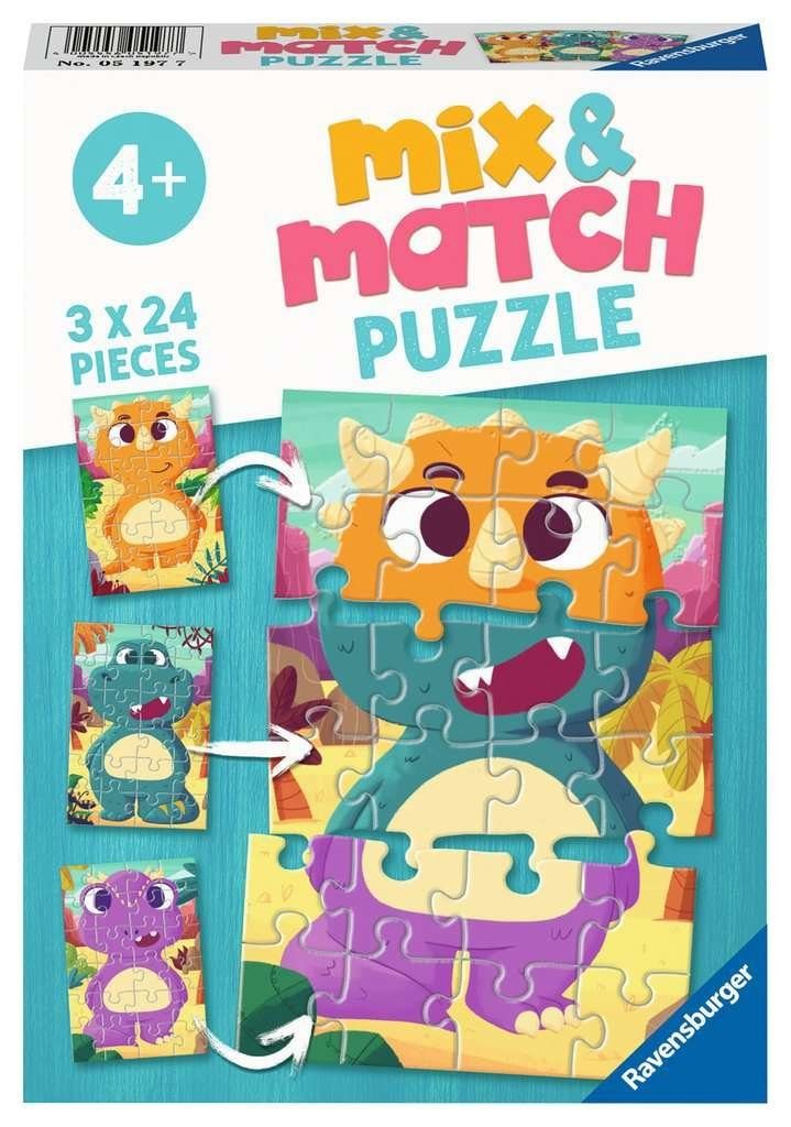 Ravensburger Puzzle Puzzle 2x12T. Niedliche Dinos 051977, Puzzleteile