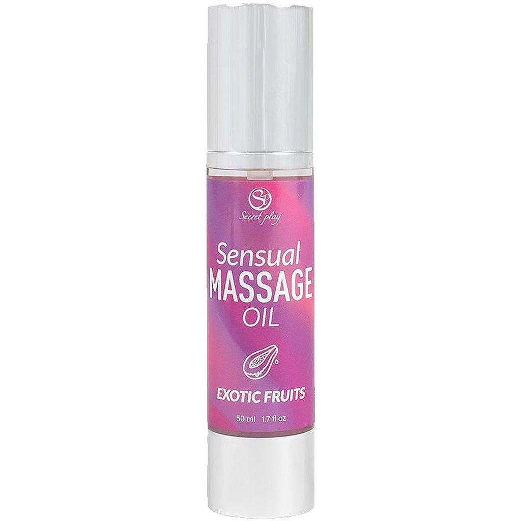 SECRET PLAY Gleit- & Massageöl Sensual Massage Oil - Exotic Fruits, Flasche mit 50ml, 1-tlg., duftendes Massageöl ohne tierische Inhaltsstoffe