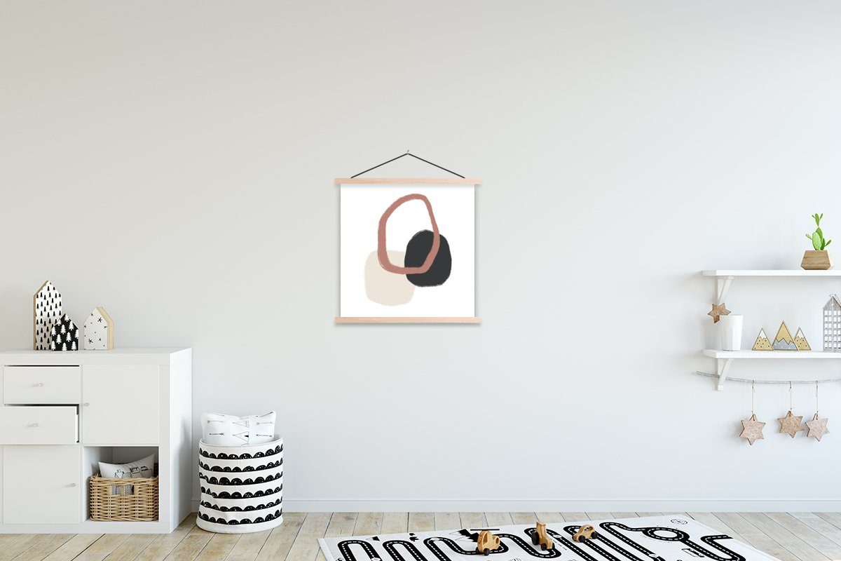 MuchoWow Poster Pastell - Minimalismus - Geometrische Formen, (1 St), Posterleiste, Textilposter für Wohnzimmer, Bilderleiste, Magnetisch