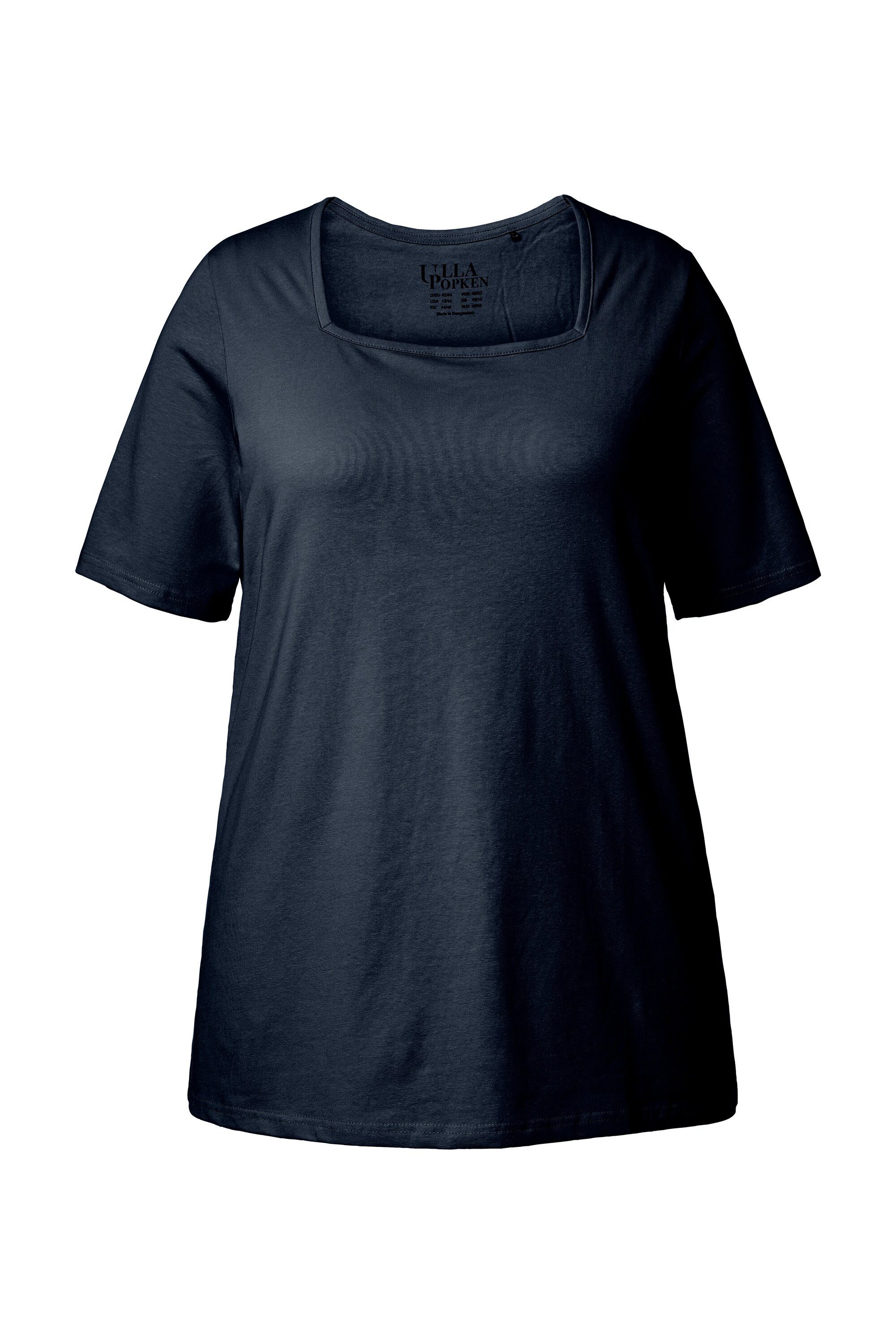 Ulla Popken T-Shirt T-Shirt A-Linie Carré-Ausschnitt günstig online kaufen