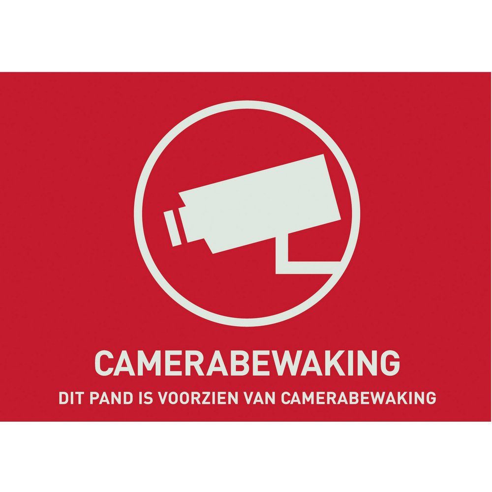 Warnschild Videoüberwachung (B Warnaufkleber AU1304 Niederländisch ABUS Sprachen ABUS