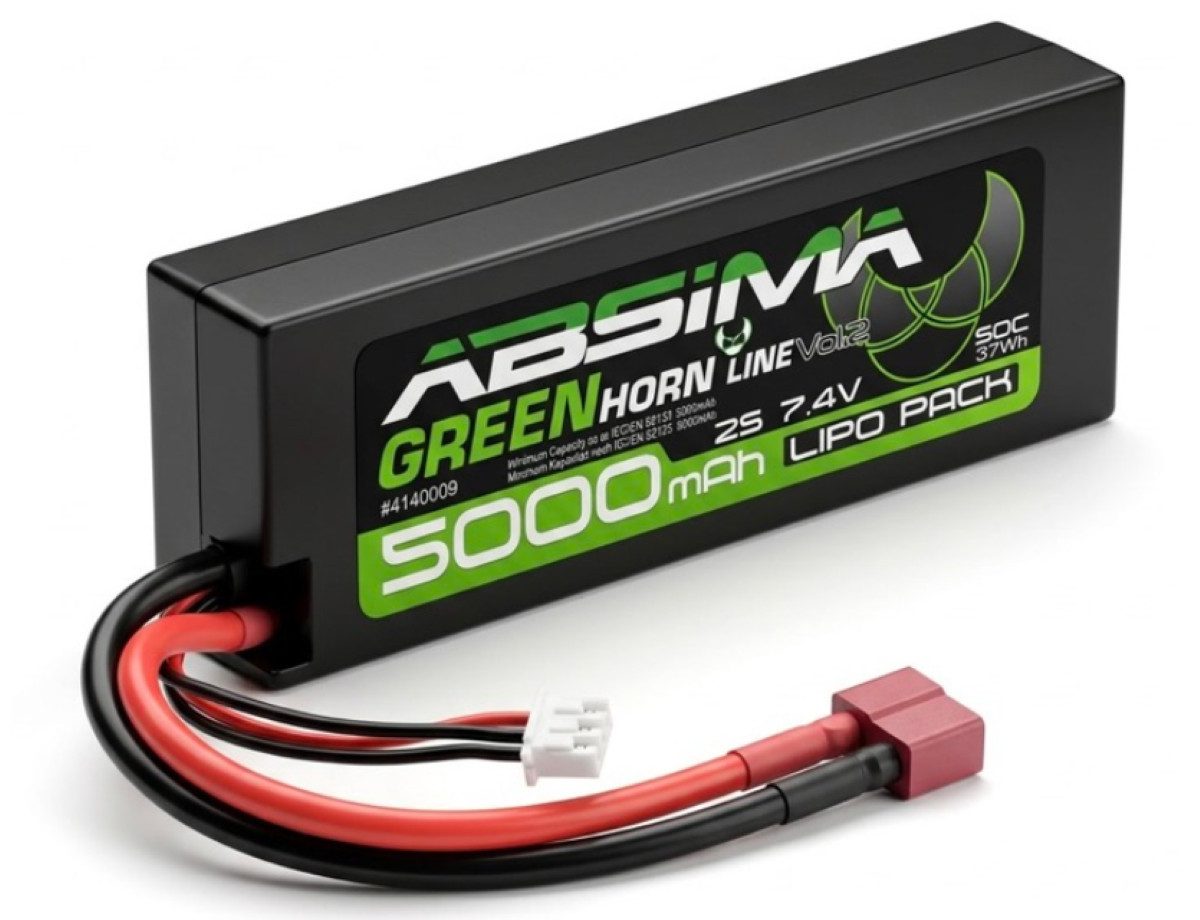 Absima 7.4 V 2S 7000 mAh LiPo-Akku Greenhorn (XT90/T-Plug) HardCase 4140019 Akku