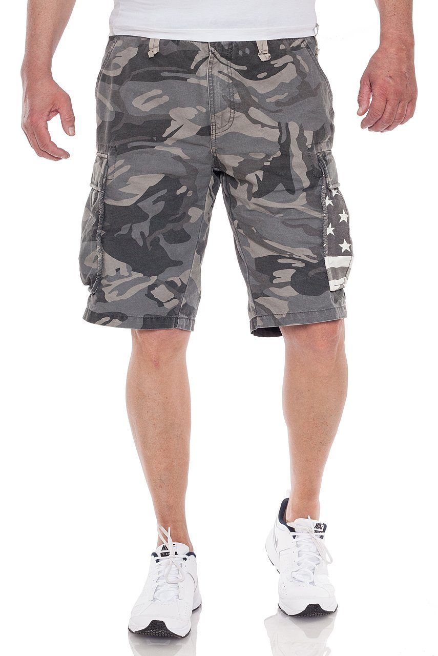Jet Lag Cargoshorts Tarnmuster mit USA, günstig online kaufen