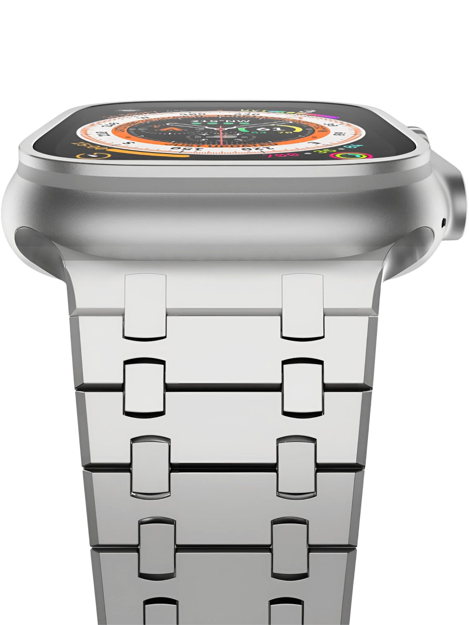 S&T Design Smartwatch-Armband Apple Watch Armband Ultra 2 49mm 45mm 44mm 42mm, Ersatz Solides Edelstahl Gliederarmband für iWatch Armband