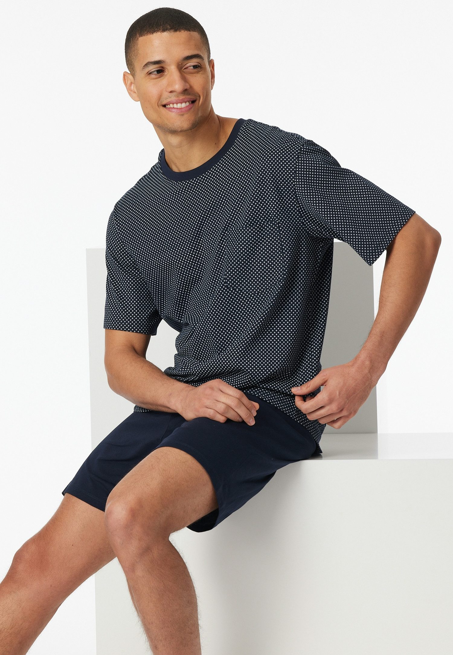 Schiesser Shorty Comfort Essentials (2 tlg) mit gemustertem Oberteil günstig online kaufen