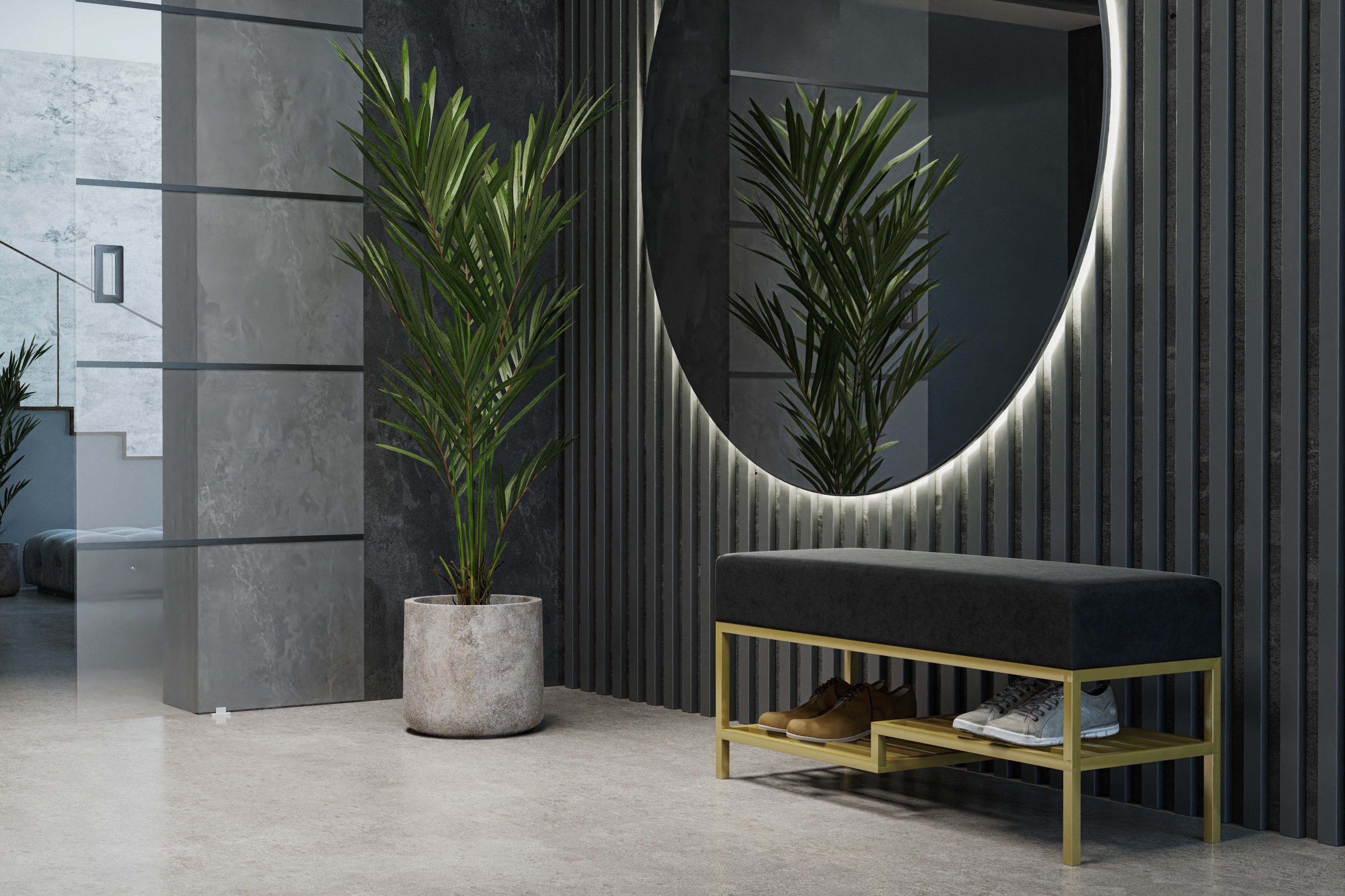 Design Möbel Sitzbank Sitzbank LOFT DESIGN 100 Gepolsterte Bank mit Ablage, Industrial Stil