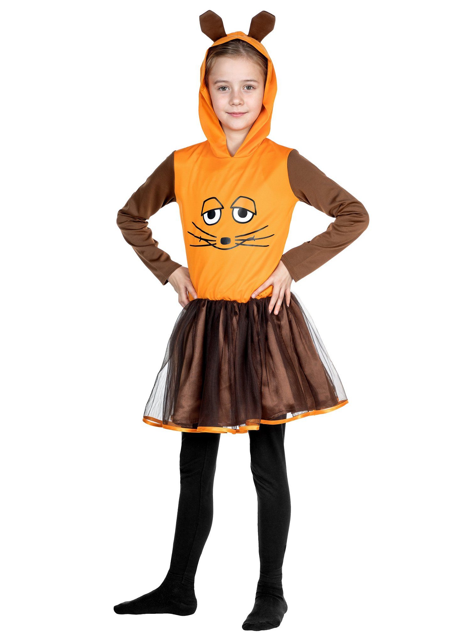 Maskworld Kostüm Die Sendung mit der Maus - Maus Kleid für Kinder, Offizielles Kostümkleid für Mädchen zur Sendung mit der Maus