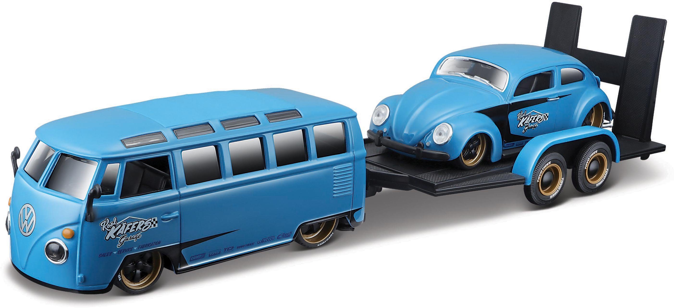 Image of Maisto® Sammlerauto »Elite Transporter VW Van Samba«, Maßstab 1:24, inklusive Anhänger mit Beetle