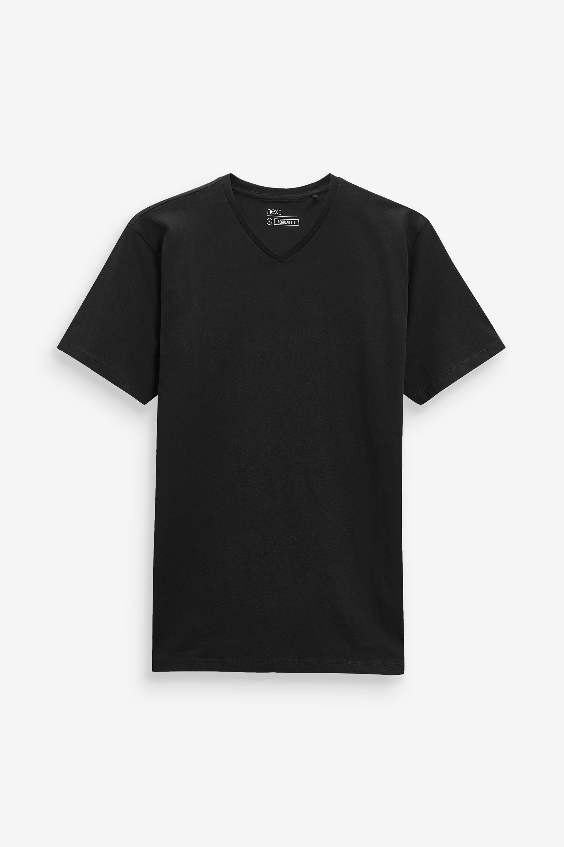Next T-Shirt T-Shirt mit V-Ausschnitt im Regular Fit (1-tlg) Black