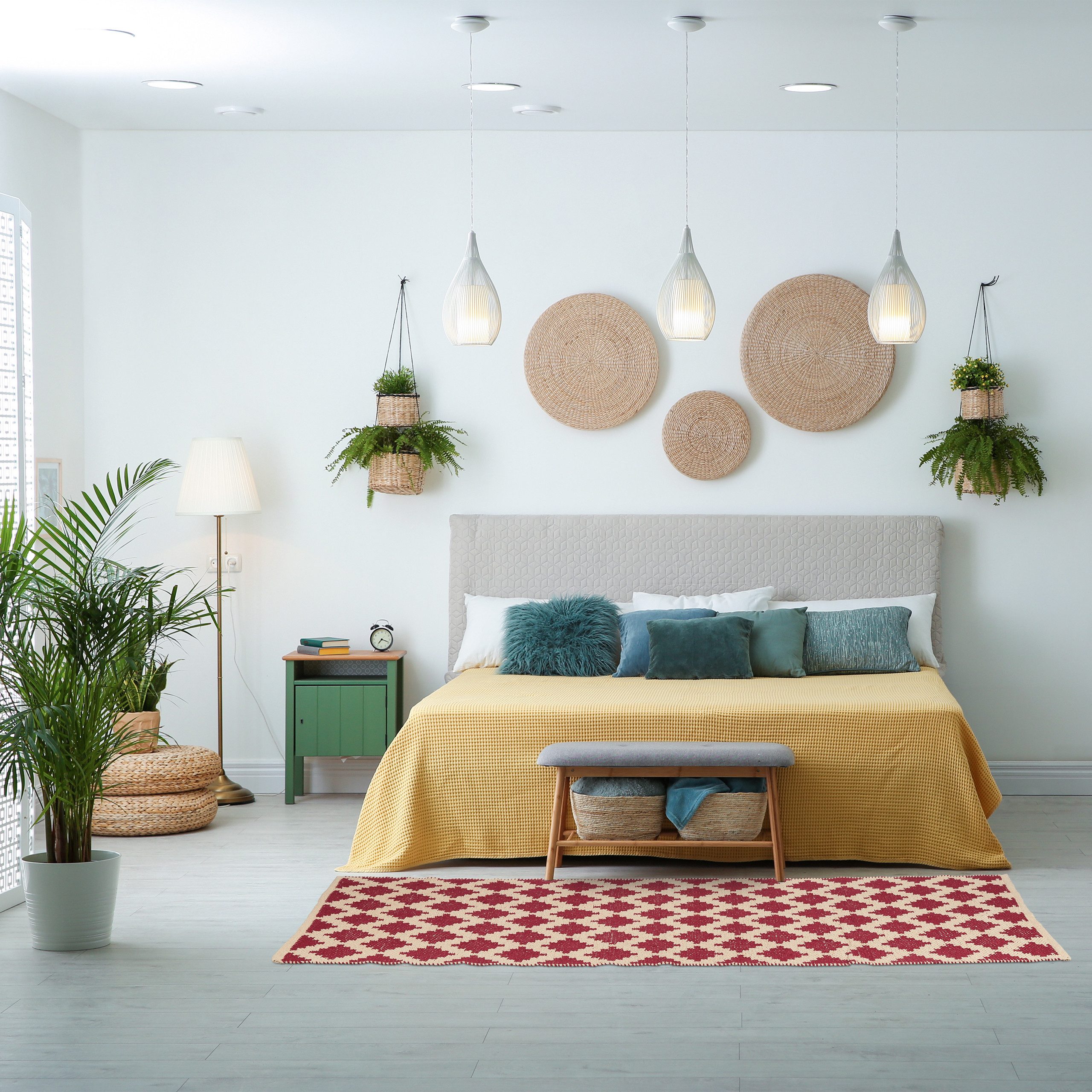 relaxdays Teppich Baumwolle 80 x 200 cm, Höhe: 6 mm, rot günstig online kaufen