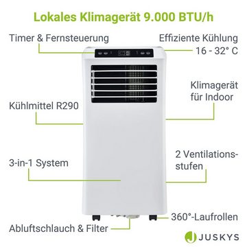 Juskys Klimagerät MK950W2, Klimaanlage mit Fernbedienung, Timer und Temperatureinstellung