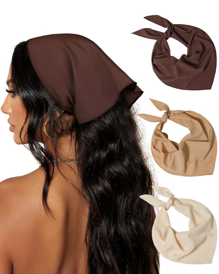 Zaewry Kopftuch 3-teiliges Damen-Set Haarband und Kopftuch, Boho-Stil Kopftuch, (3-St), gebundenes Dreieckstuch, Dreieckshalsband, Dreiecksschal