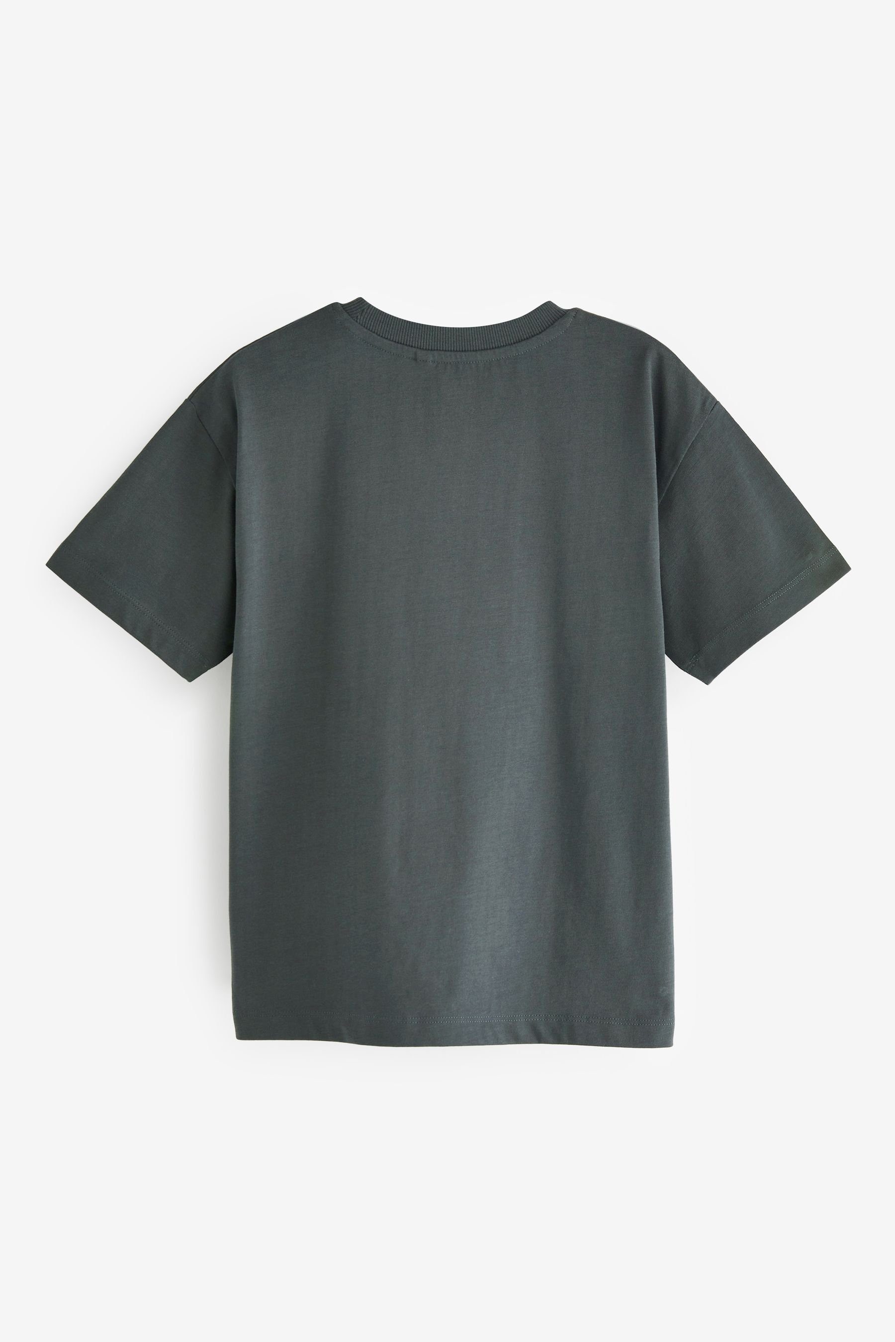 Next T-Shirt Charcoal Grey Kurzärmeliges Fit Relaxed (1-tlg) T-Shirt