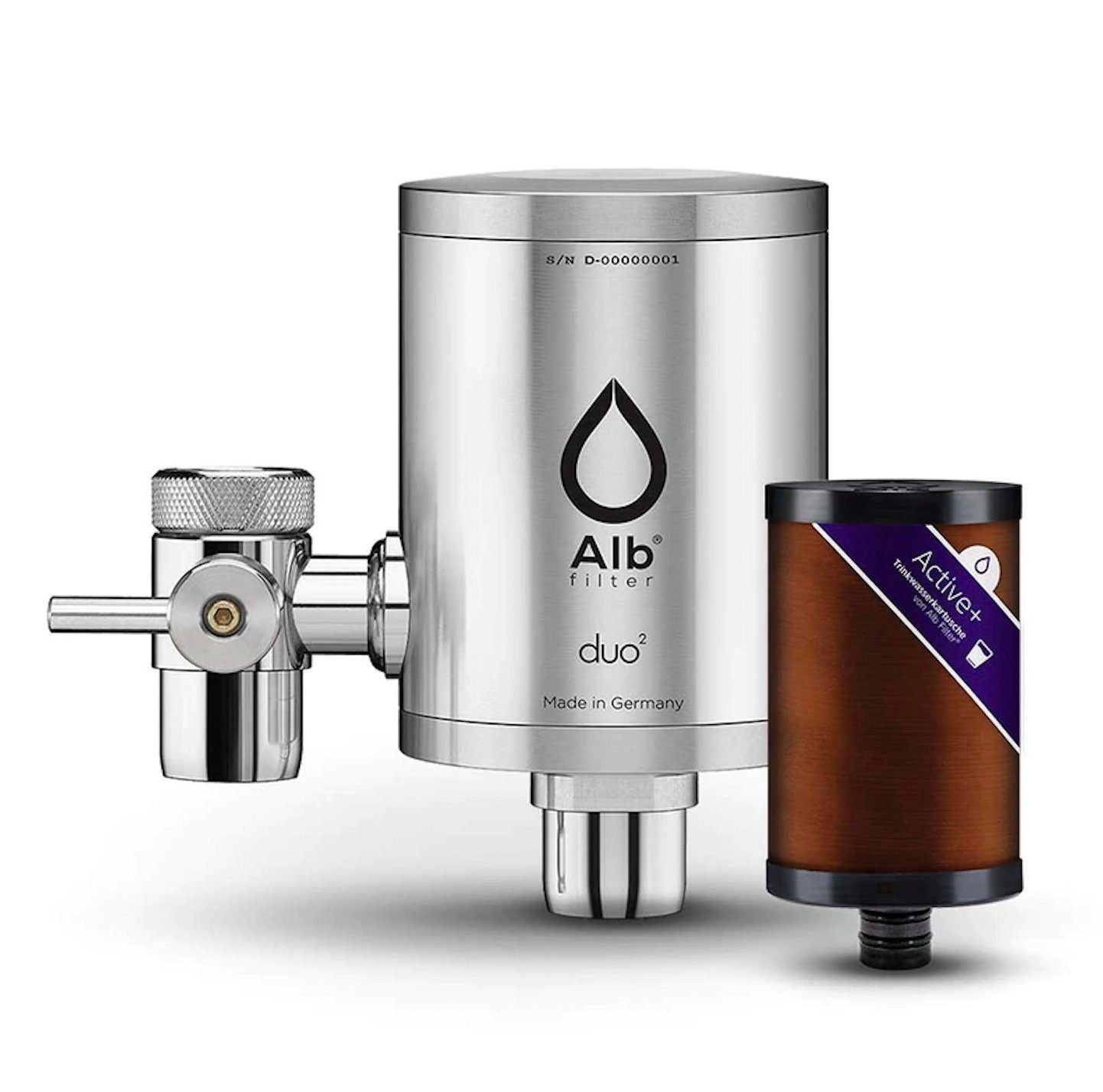 Alb Filter Wasserfilter Alb Filter® Duo Active Plus+ Trinkwasserfilter für  den Wasserhahn aus Edelstahl, Zubehör für Wasserhahn, Filtration am  Wasserhahn
