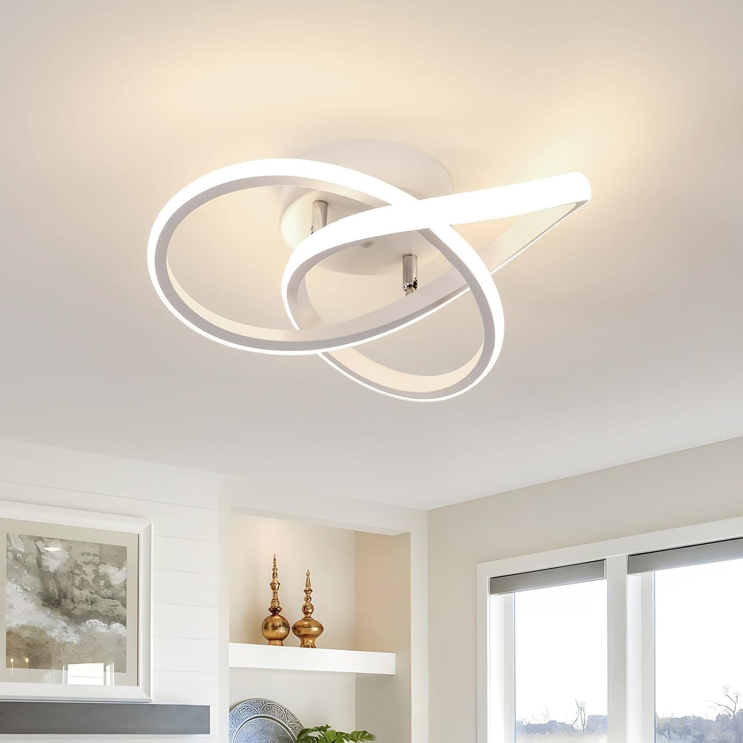 Riserva LED Deckenleuchte Kleeblatt LED Deckenleuchte 30W Weiß 4500K für Schlafzimmer Wohnzimmer
