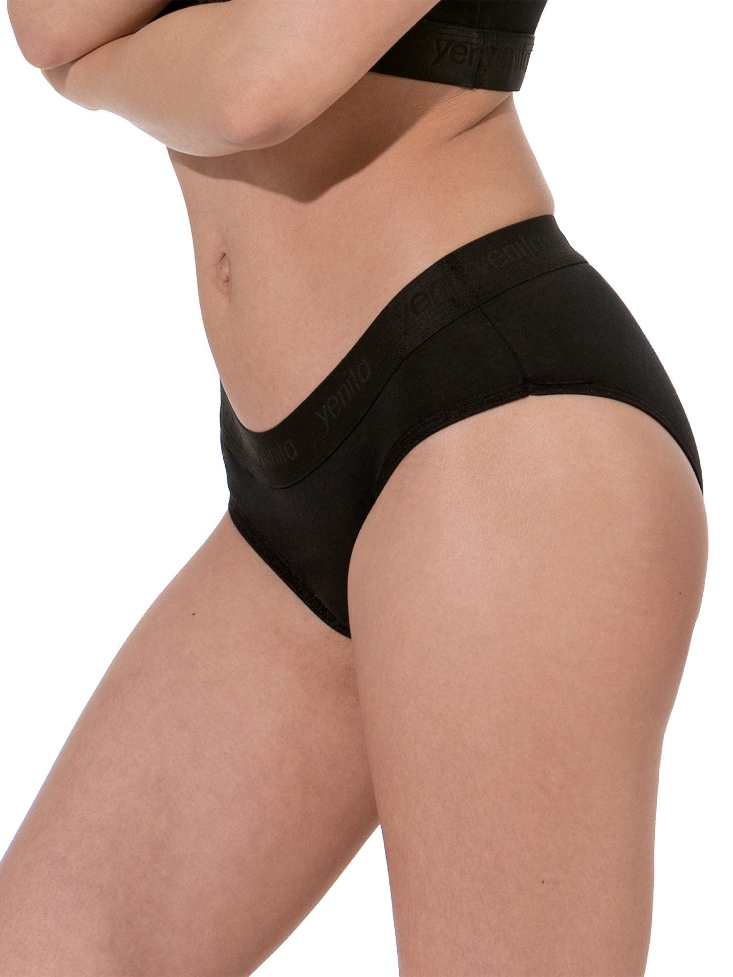 Yenita® Bikinislip Damen Slips mit elastischem Logobund (3-St) in angenehmer Baumwoll-Stretchqualität