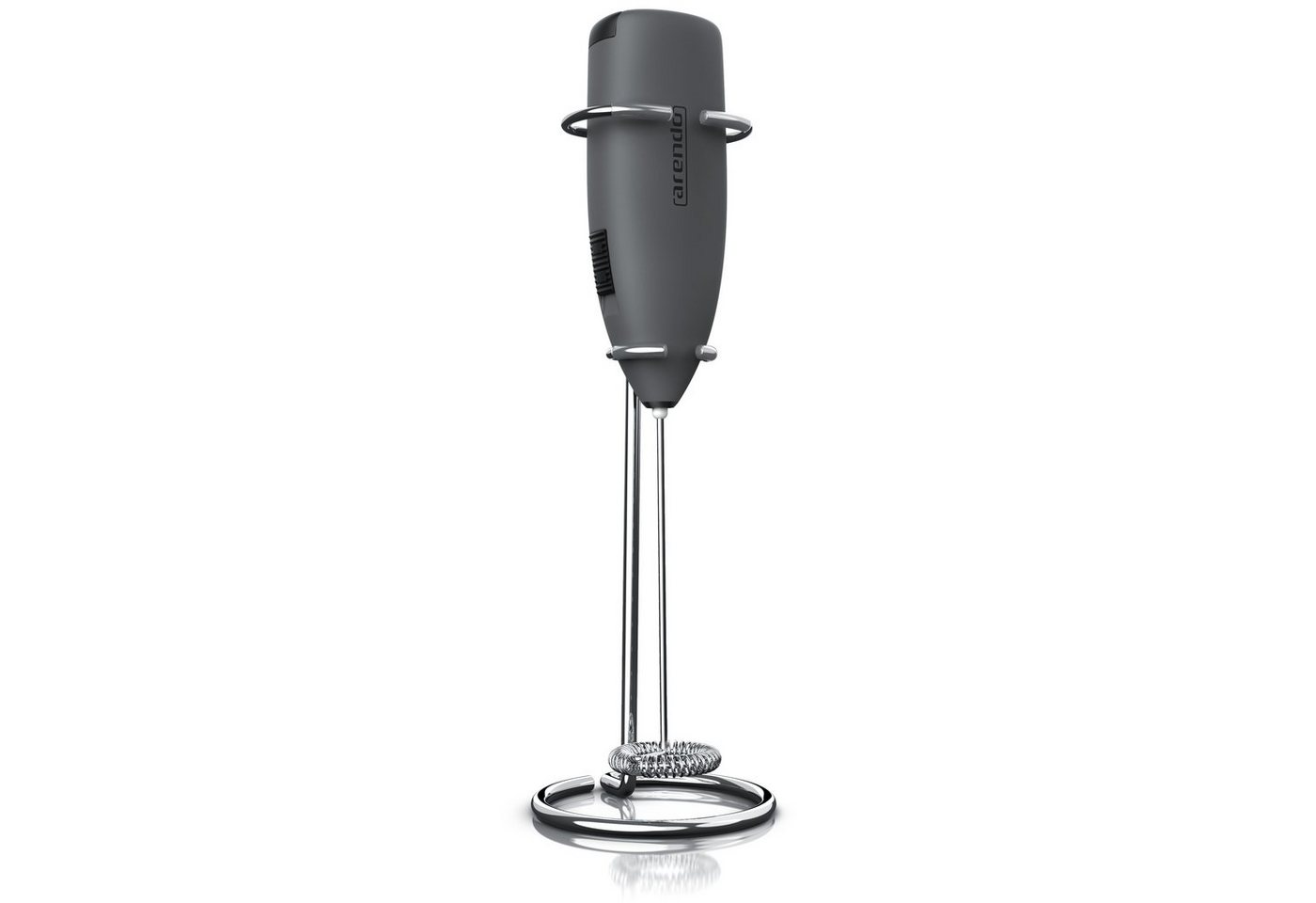 Arendo Milchaufschäumer elektrischer Stab Handmilchaufschäumer mit Batteriebetrieb, Spezialspirale, 14.200 U/min, für Cappuccino, Shakes, Cocktails uvm.