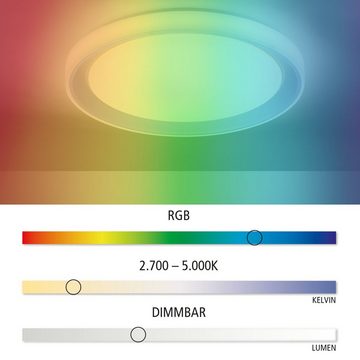 JUST LIGHT LED Deckenleuchte Ls-DISC, Dimmfunktion, LED fest integriert, warmweiß - kaltweiß, Smarthome fähig