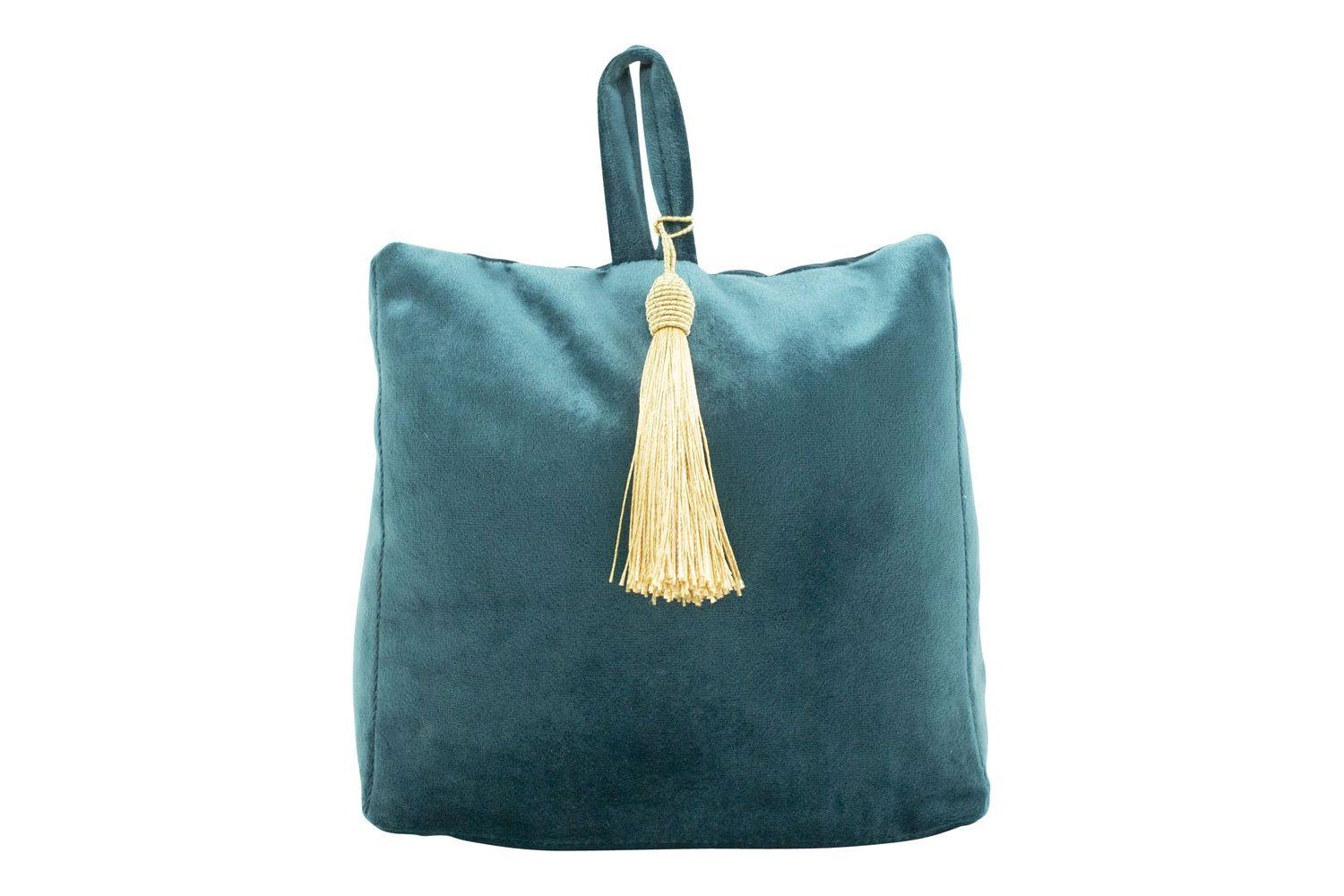 Mars & More Bodentürstopper Türstopper, samt petrol, ca. 17 x 11 x 18 cm günstig online kaufen