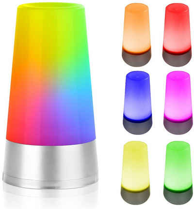 EAXUS LED Tischleuchte Stimmungslicht - Nachtlicht/Nachttischlampe, LED fest integriert, RGB-Farbwechsel, mit RGB-Farbwechsel, Wunderschöne Farbenpracht, 360° Lichtstreuung