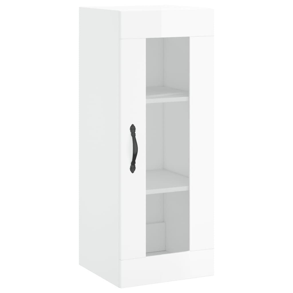 vidaXL Hängeschrank Wandschrank Hochglanz-Weiß 34,5x34x90 cm günstig online kaufen