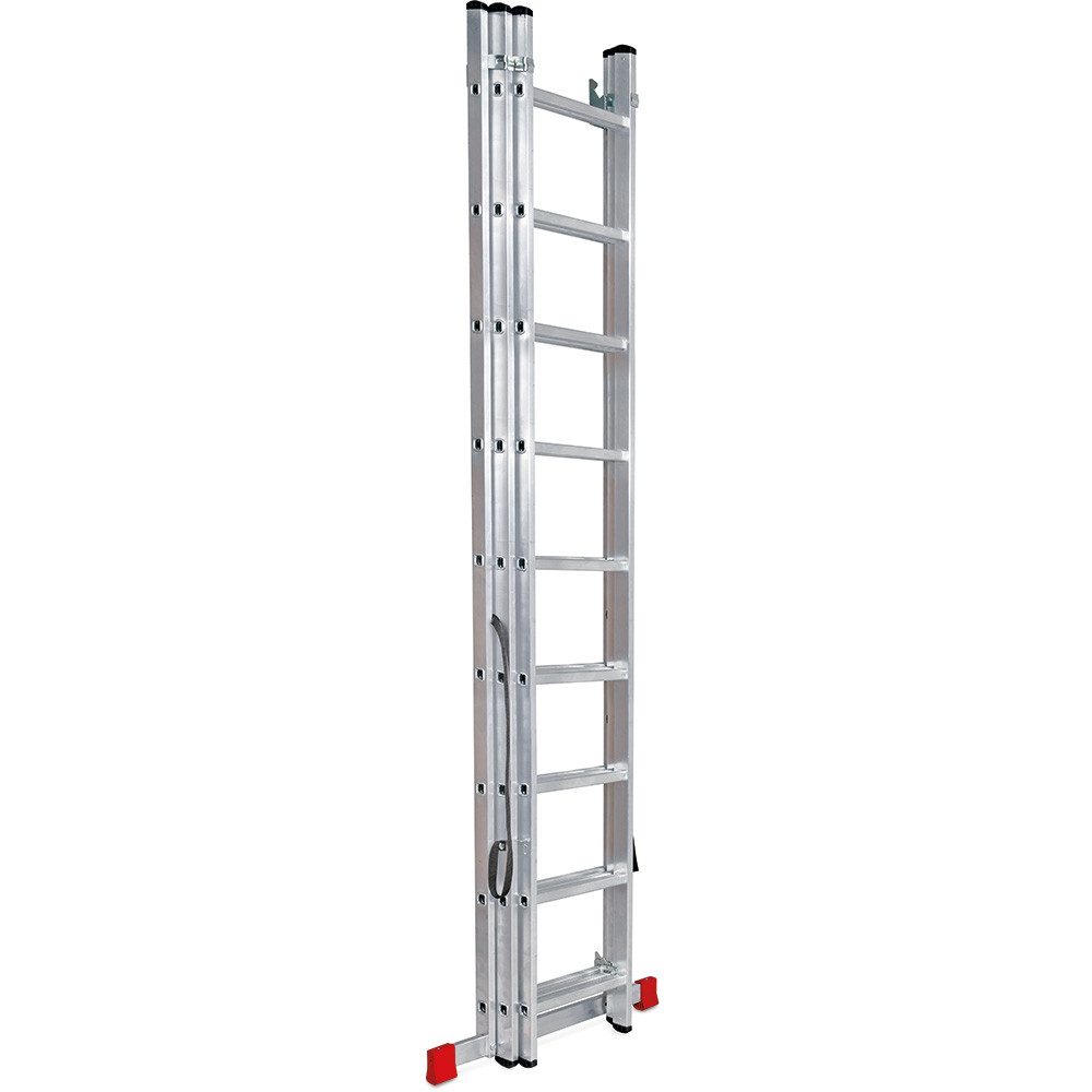BRB Storage Technology Multi-Purpose Ladder Aluminum Multi-Purpose Ladder with 3 x 9 Rungs, Very stable professional ladder for versatile applications