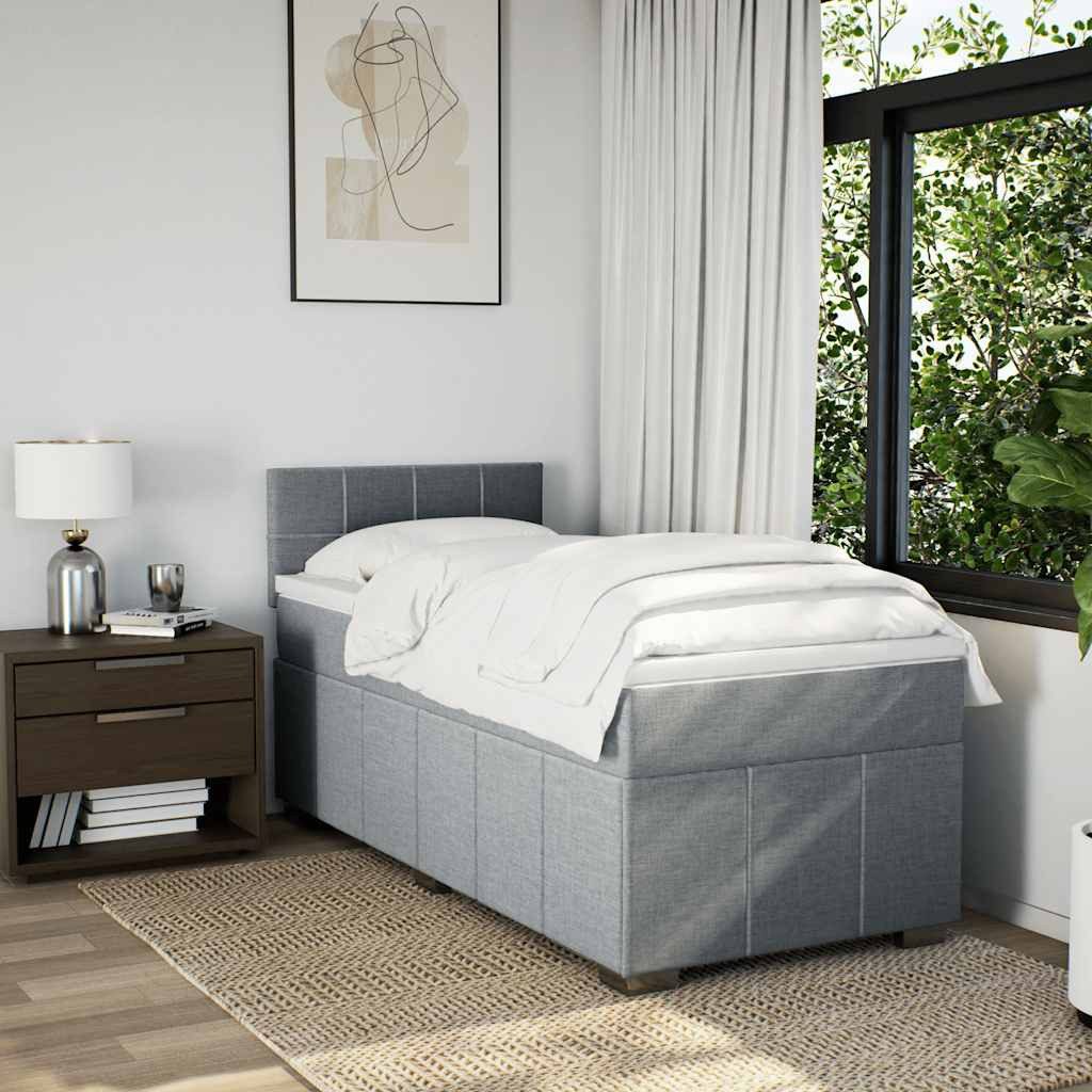 vidaXL Bett Boxspringbett mit Matratze Hellgrau günstig online kaufen
