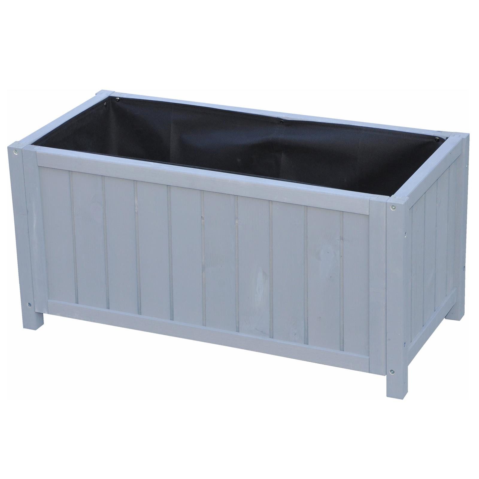 dazikemo Hochbeet Pflanzkasten / Pflanztrog grau 75 x 35 x 36 cm