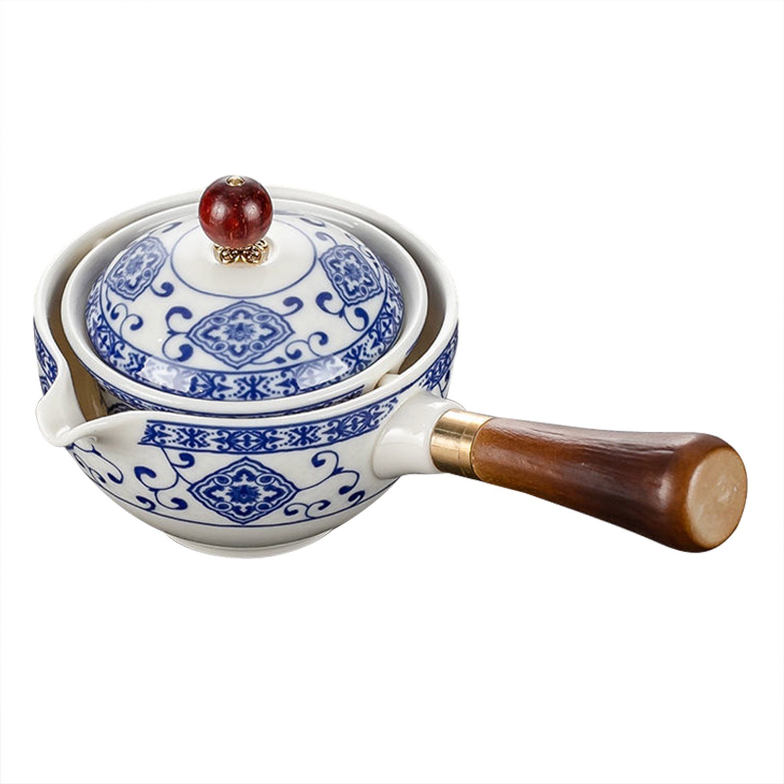 Blusmart Teekanne 360° Teekocher Drehbarer Teekanne Porzellan, Chinesischer, Aus