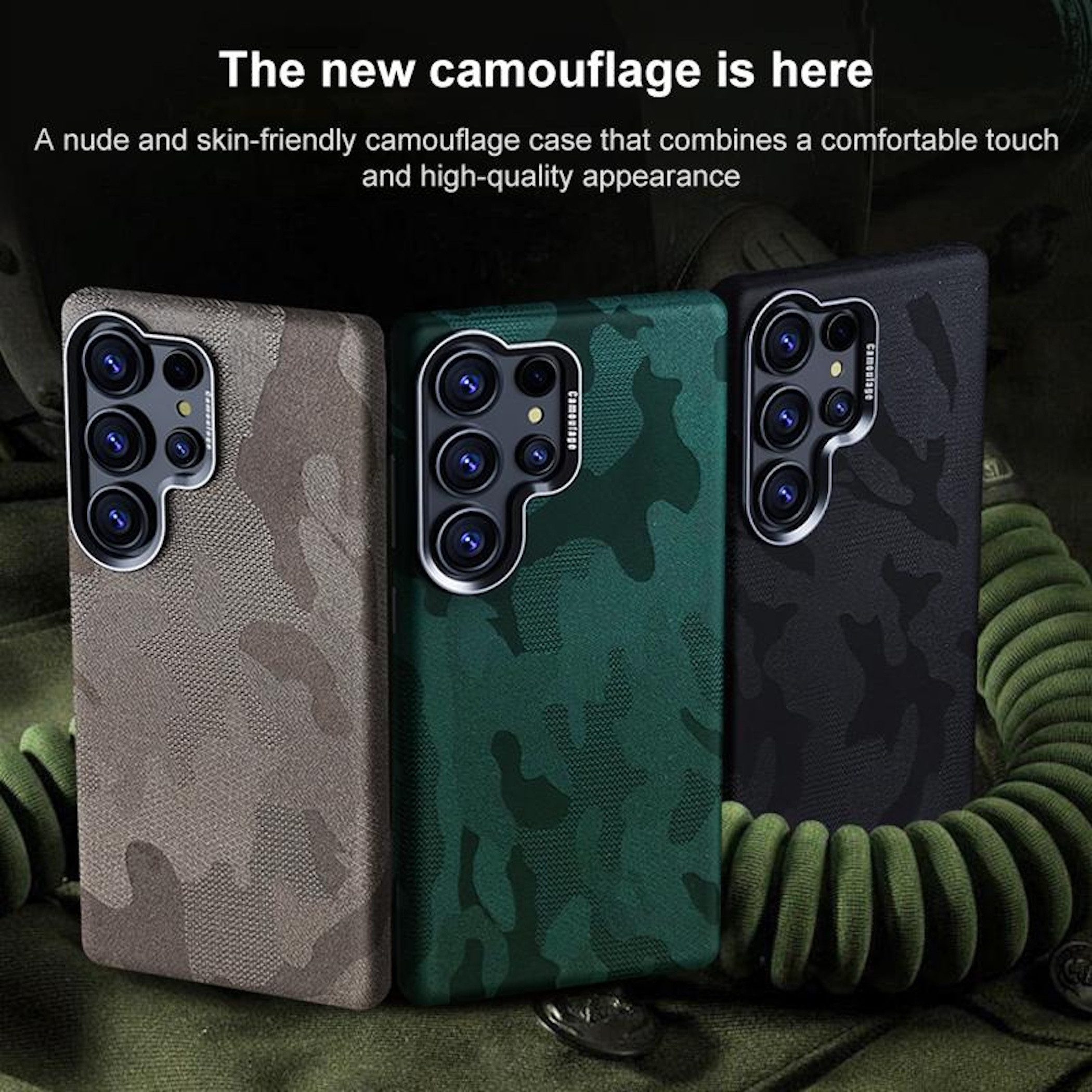 Wigento Handyhülle Backcover für Apple iPhone 17 Pro Carmouflage Struktur Schwarz 6,3 Zoll, hochwertige Kunsteder-Technologie Oberfläche