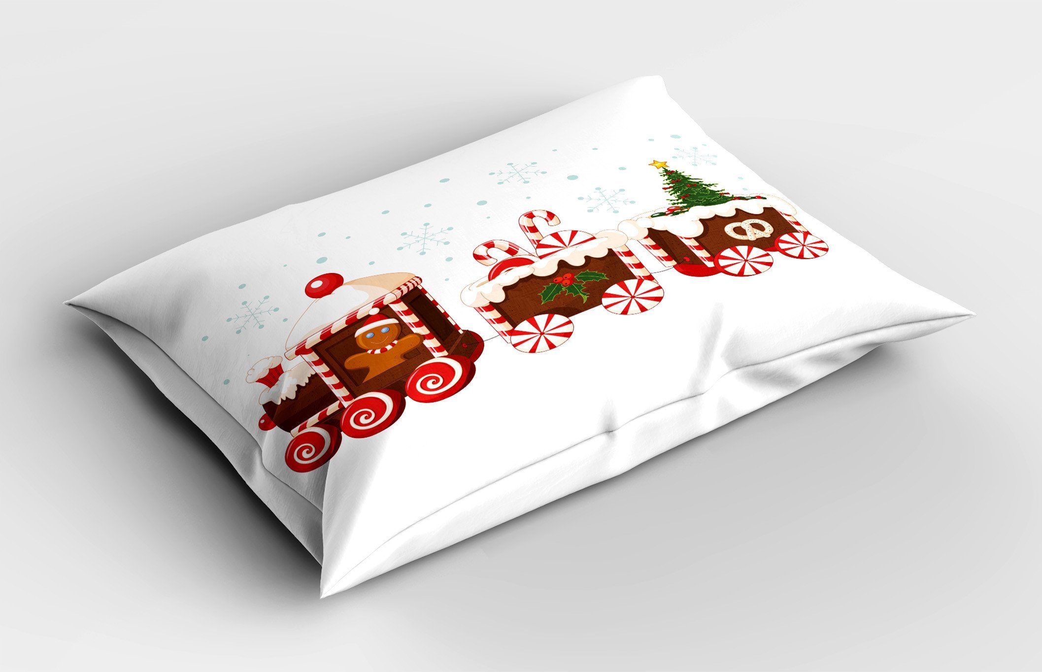 Weihnachten Size Lebkuchen-Zug Standard King Gedruckter (1 Stück), Kissenbezug, Dekorativer Abakuhaus Kissenbezüge