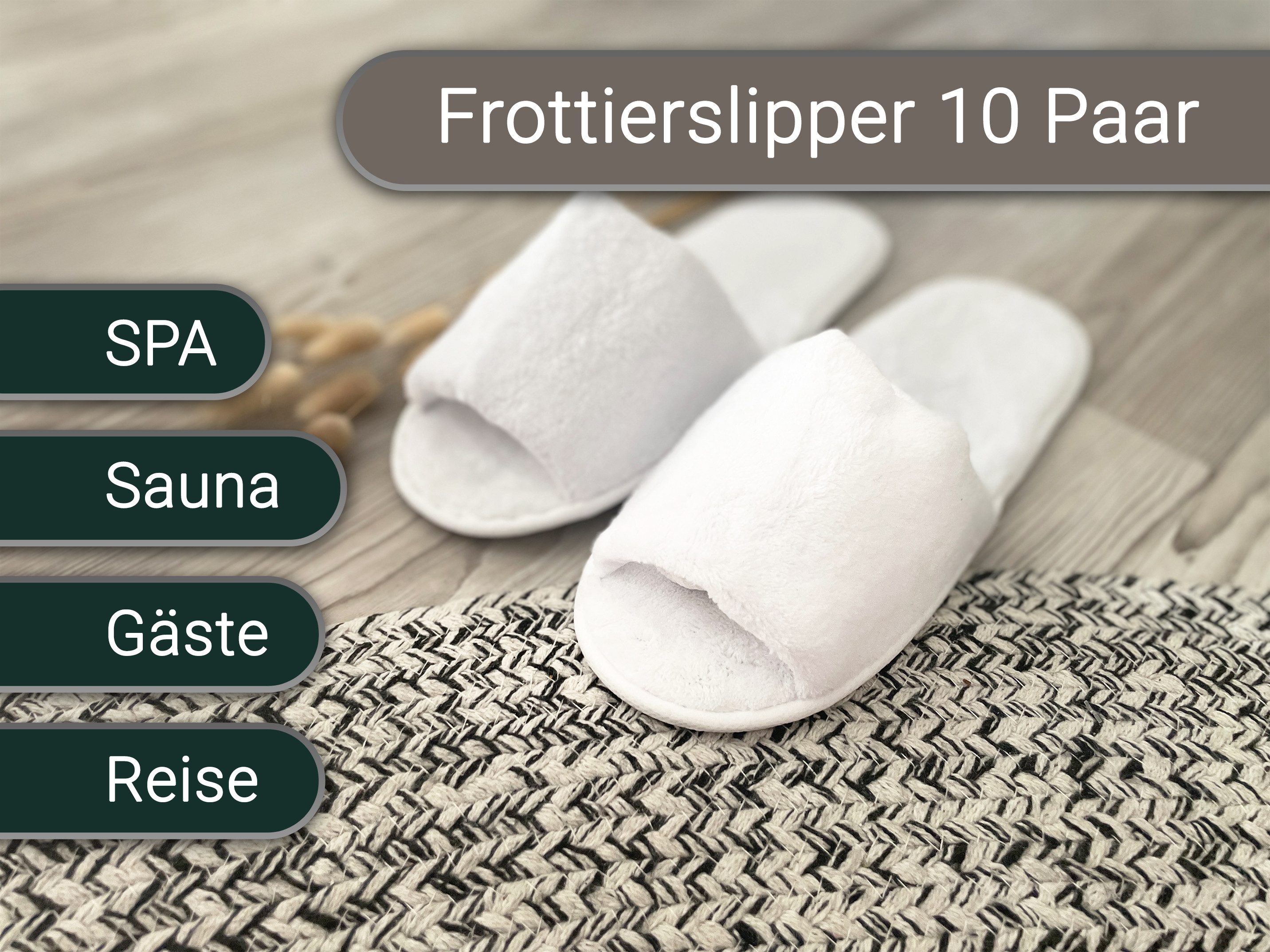 ZOLLNER Pantoffel (10-tlg) 100% Polyester, vom Hotelwäschespezialisten