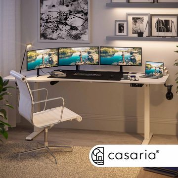 Casaria Schreibtisch, Mauspad L-Form 160x75cm Elektrisch LCD-Display 73-118cm Stahlgestell
