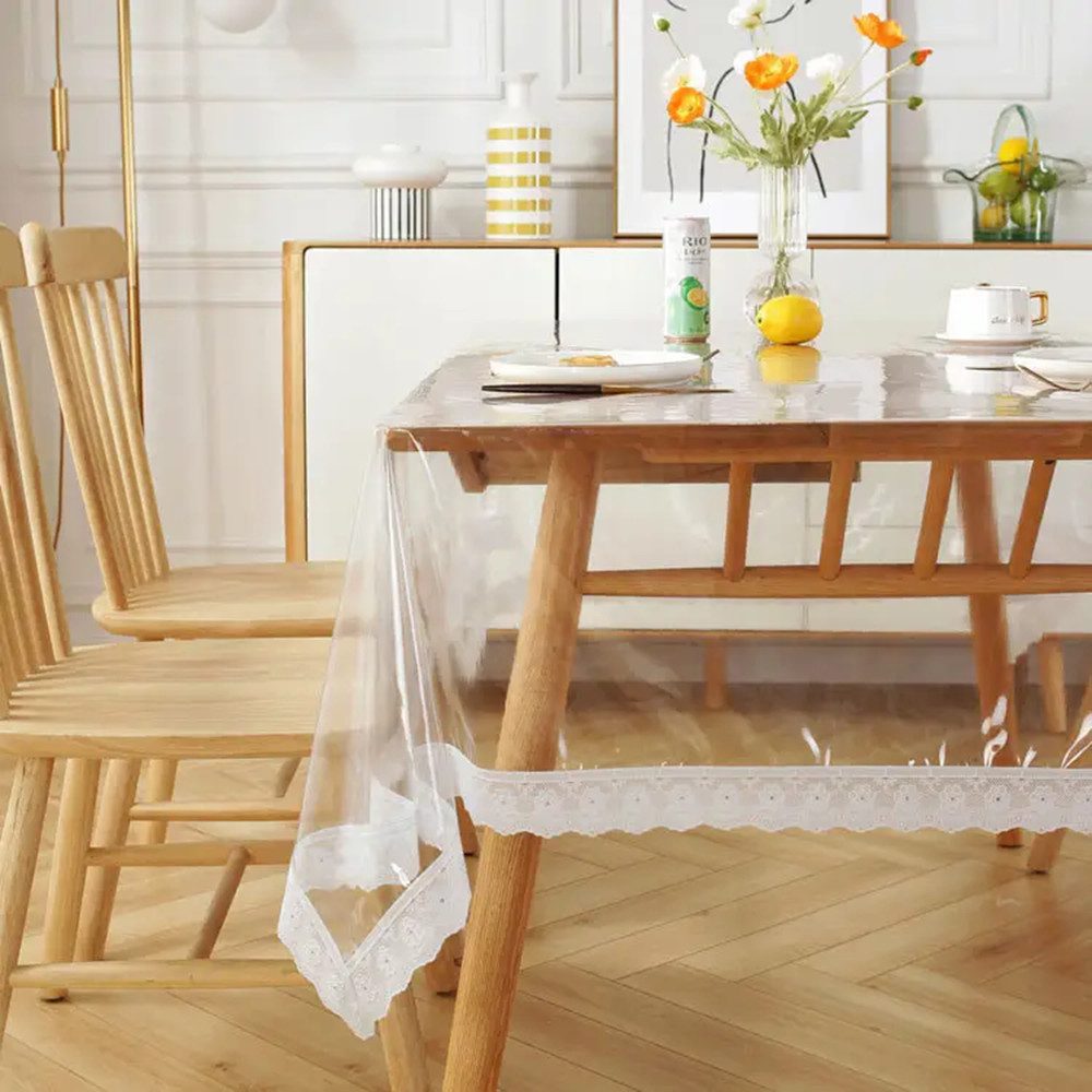 Emhelle Tischdecke Tischfolie Transparent mit Weißer günstig online kaufen