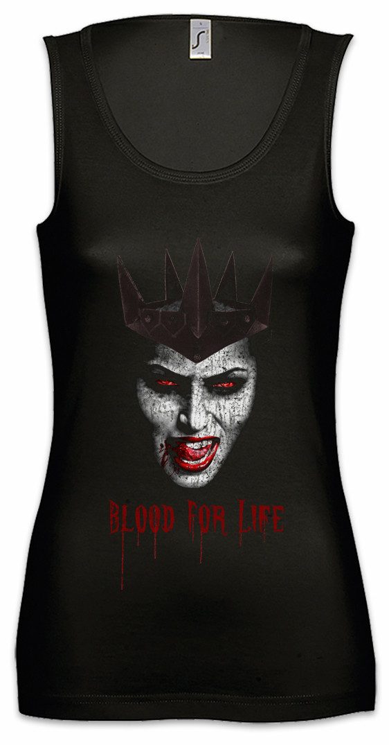 Urban Backwoods Tanktop Vampire Blood For Life Ärmelloses Damen T-Shirt Vampir Blut True Biss Bite Teeth Jaws