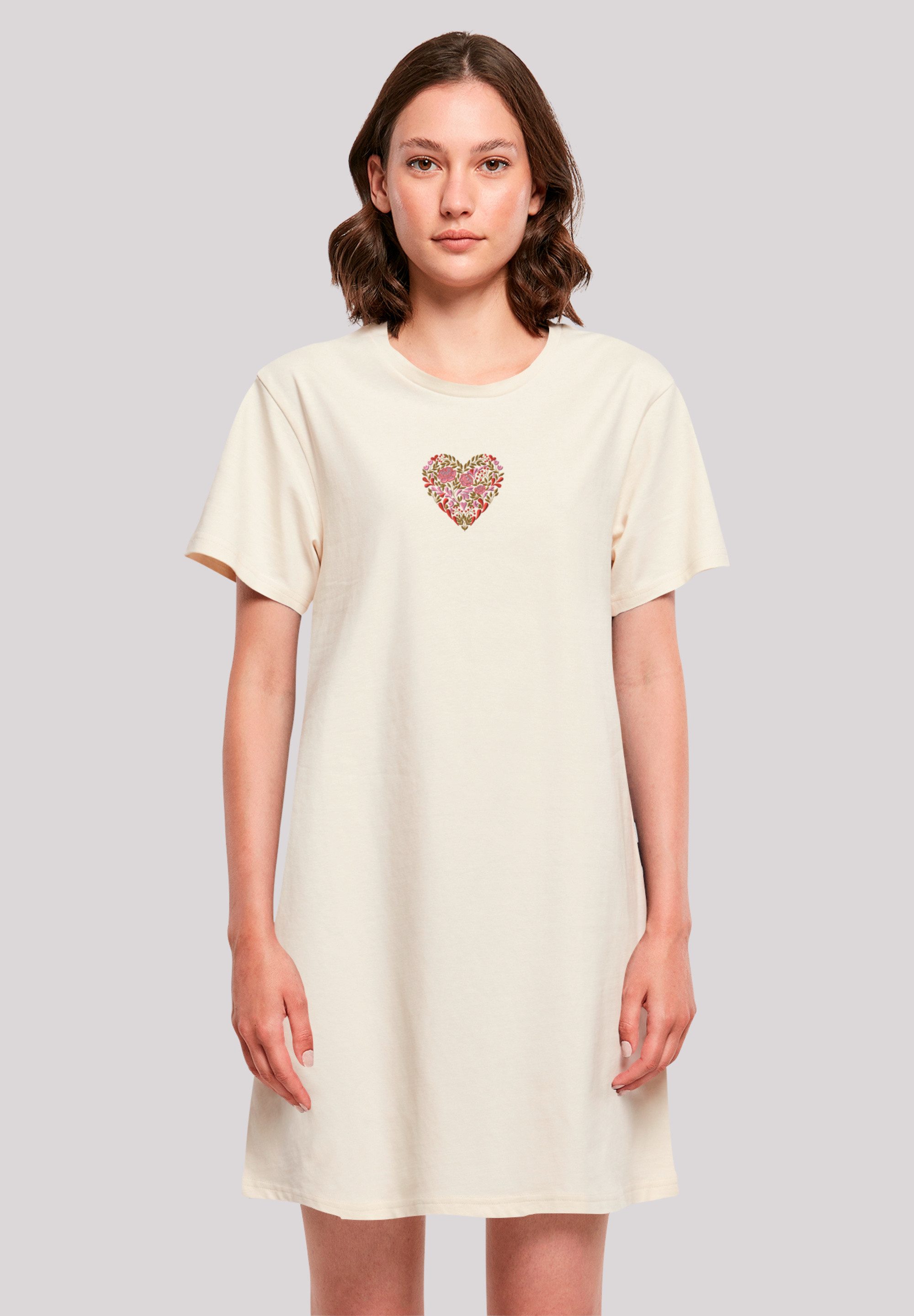 F4NT4STIC Shirtkleid Flower Heart Bestickt Premium günstig online kaufen
