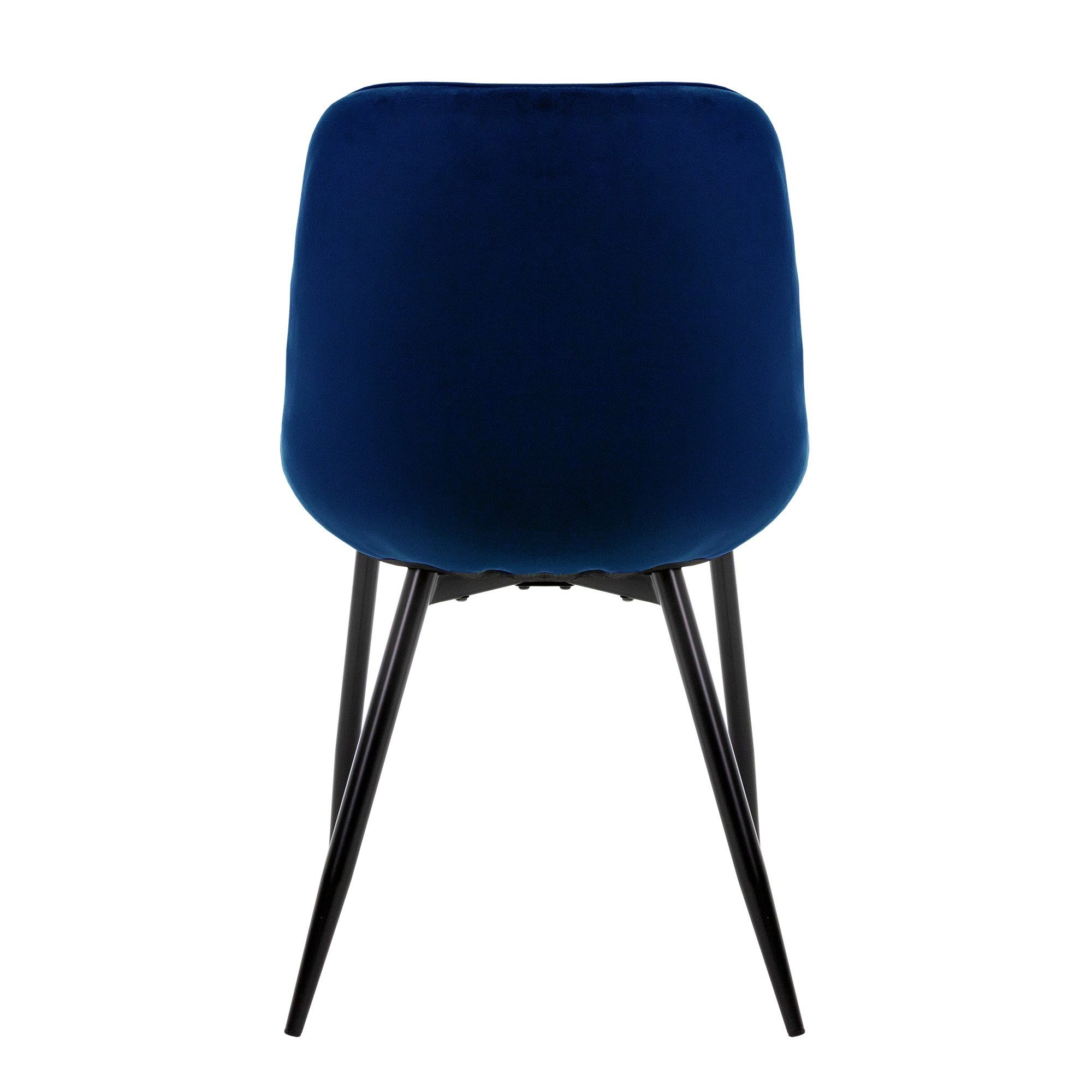 ML-DESIGN Stuhl Esszimmerstühle Wohnzimmerstuhl Polsterstuhl Ergonomisch Set), (2er Polsterstuhl Küchenstuhl 2er Dunkelblau Metallbeine Set Samtbezug