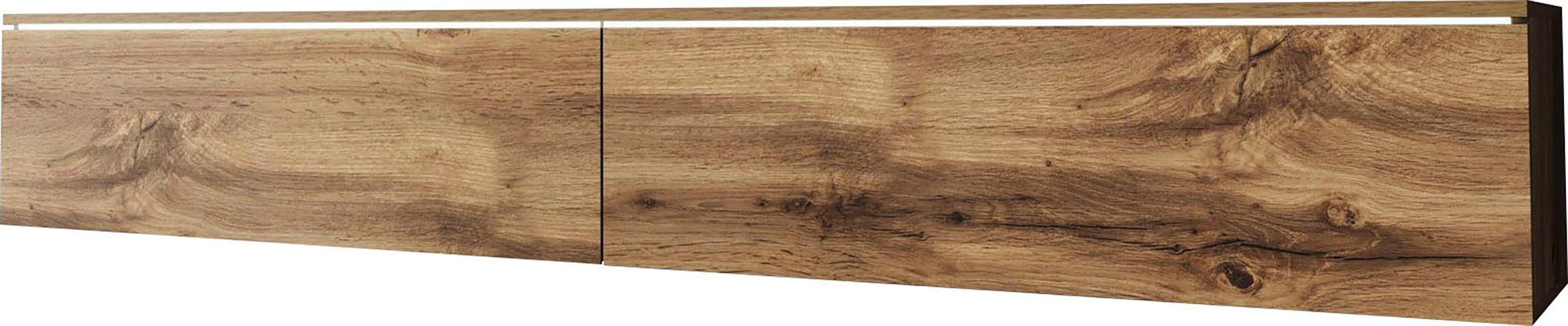 Home affaire Lowboard LOWBOARD VERA, wahlweise mit oder ohne Beleuchtung, Modernes griffloses TV-Board, 180 cm TV-Schrank, stehend und hängend