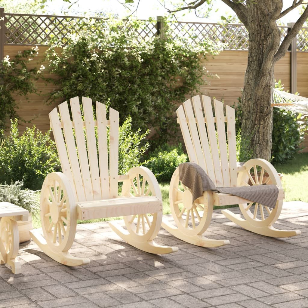 vidaXL Gartenstuhl Adirondack-Schaukelstühle 2 Stk. Massivholz günstig online kaufen