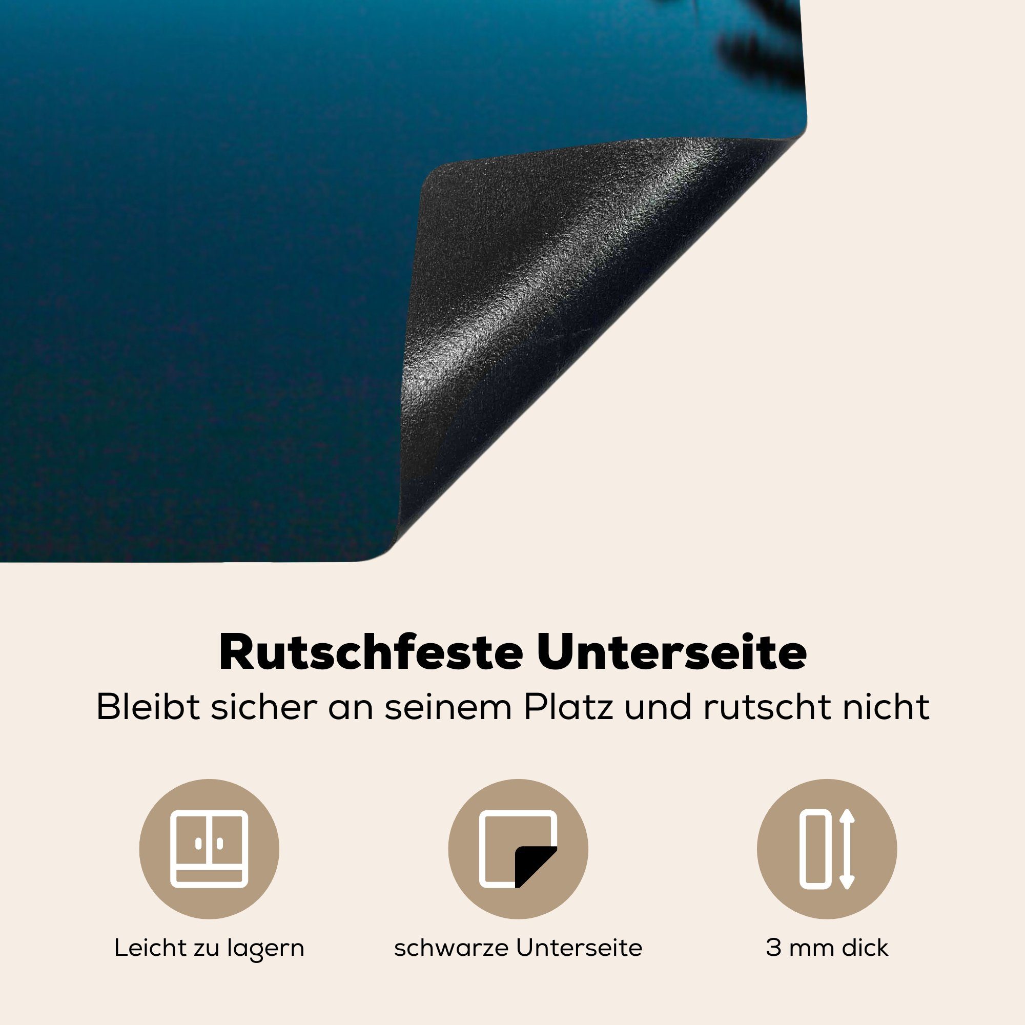 (1 Palme, Florida Ceranfeldabdeckung, küche Vinyl, - tlg), Sonne 78x78 Herdblende-/Abdeckplatte MuchoWow - cm, Arbeitsplatte für