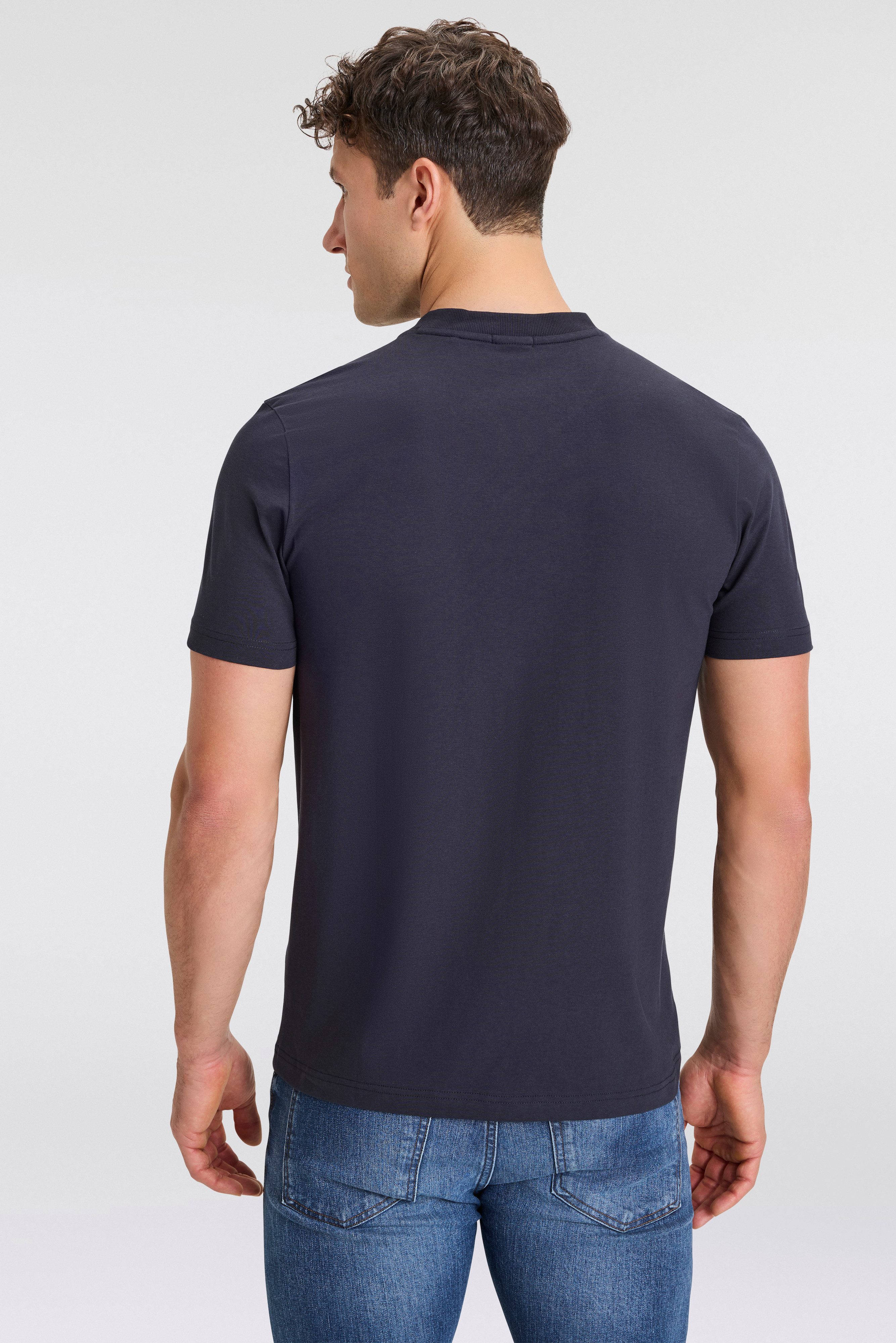 BOSS GREEN T-Shirt Tee V Regular Fit Stretch Jersey Cotton, Logo on Chest, V Ausschnitt
