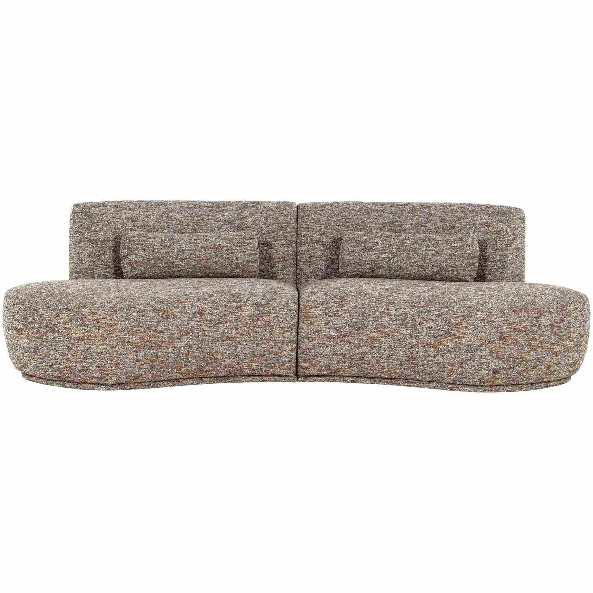 WOOOD 4-Sitzer Batavier 4-Sitzer halbrund, Melange-Stoff, modern, Hellbraun, Halbrundes Familiensofa mit großem Platzangebot